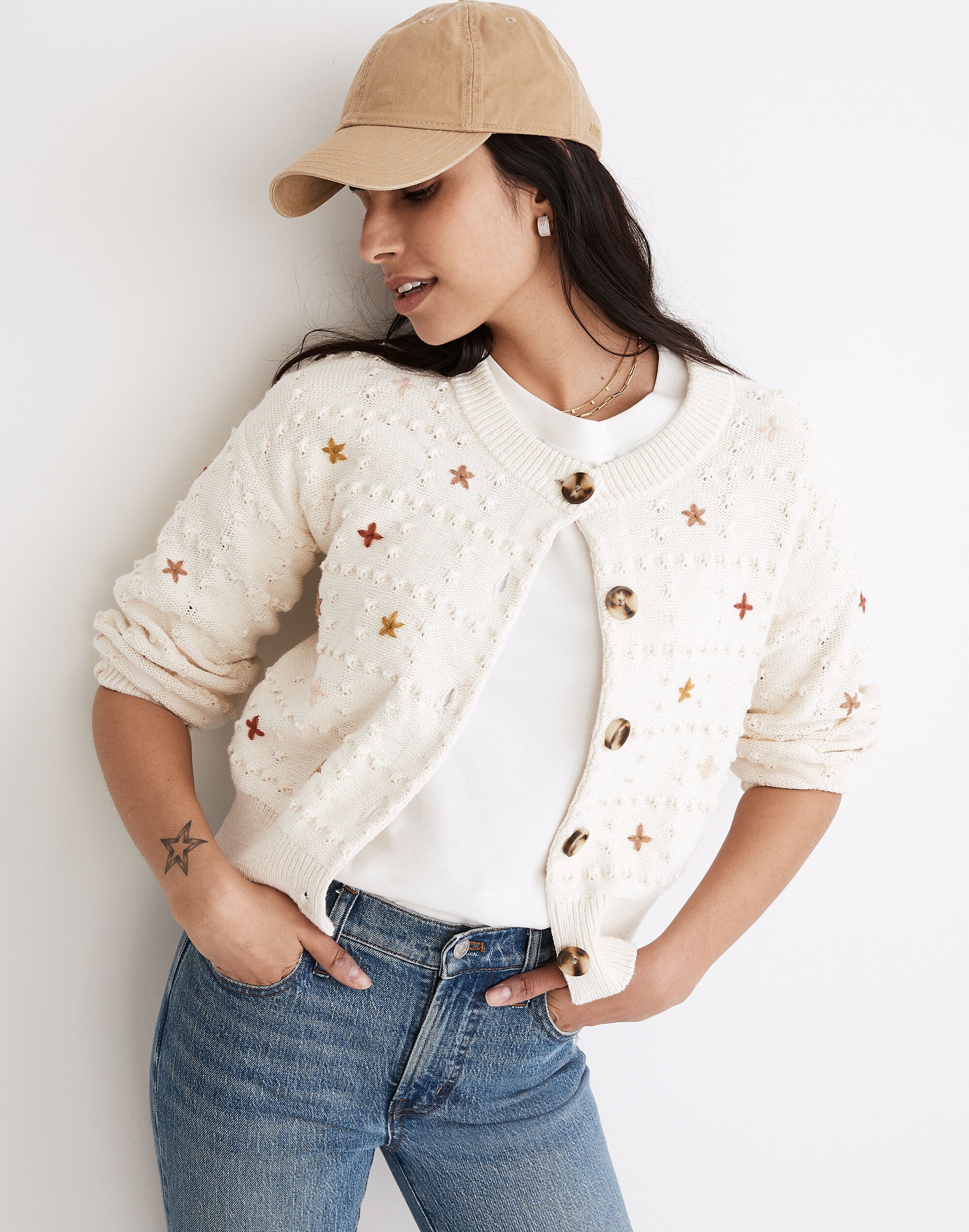 Embroidered Sandlin Cardigan Sweater