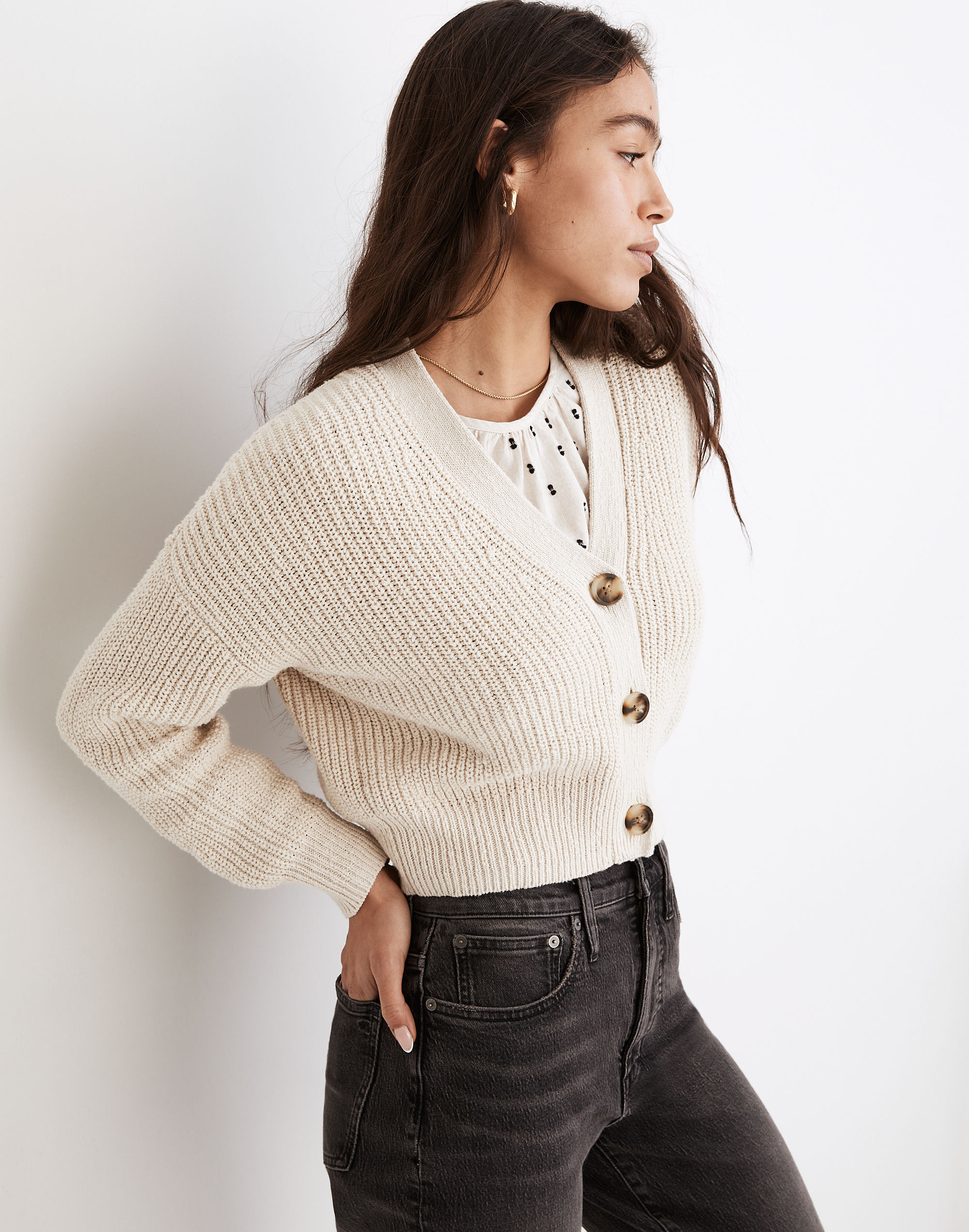 Greywood Crop Cardigan Sweater