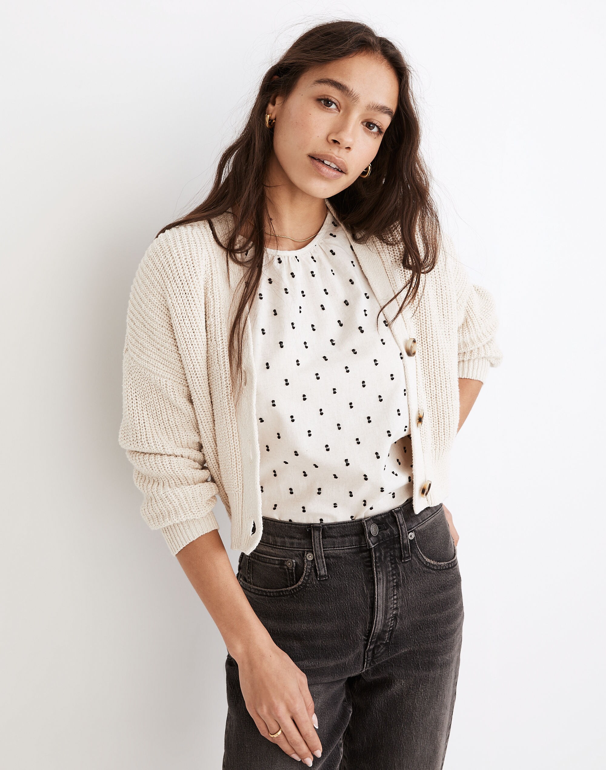 Greywood Crop Cardigan Sweater