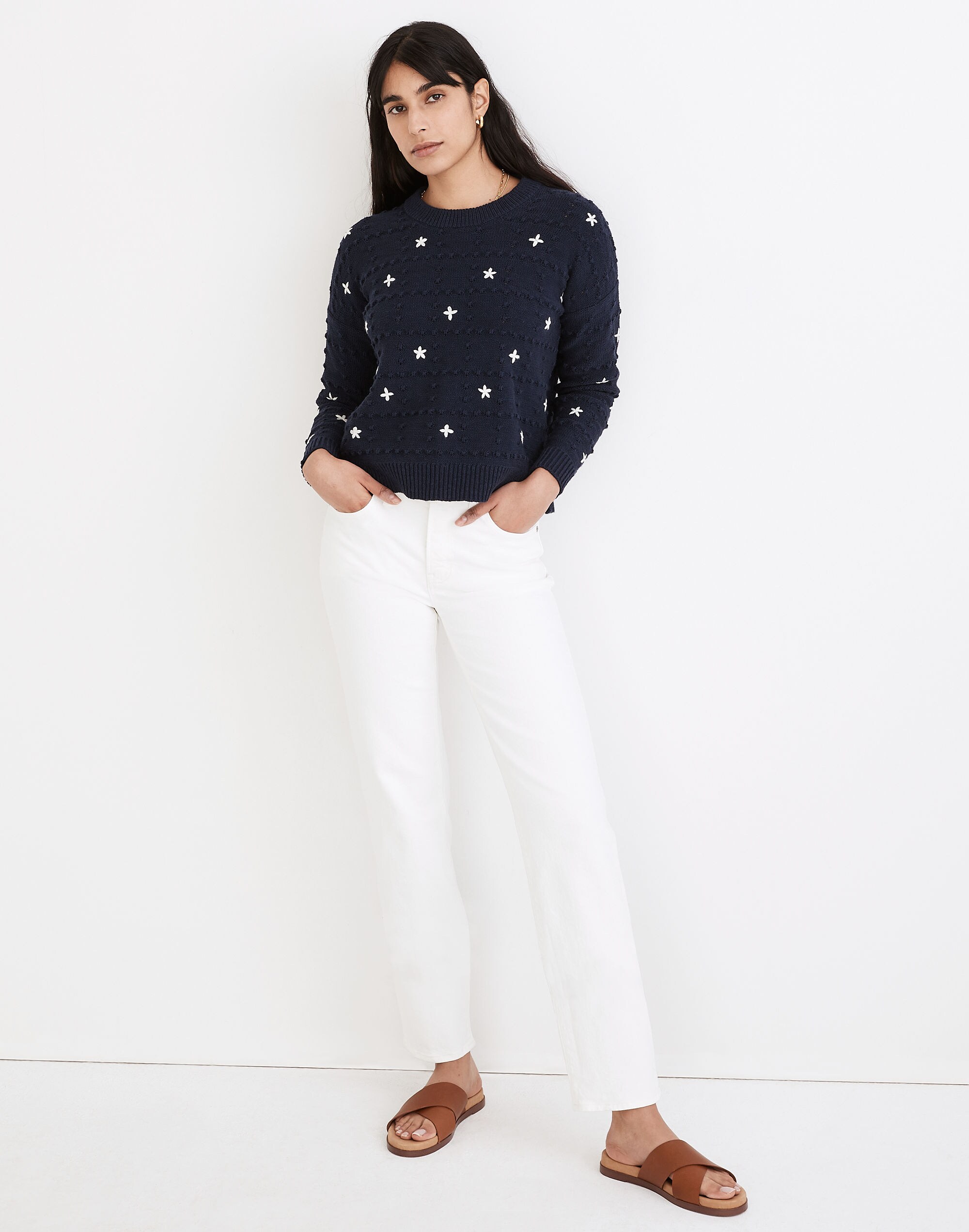 Embroidered Sandlin Pullover Sweater