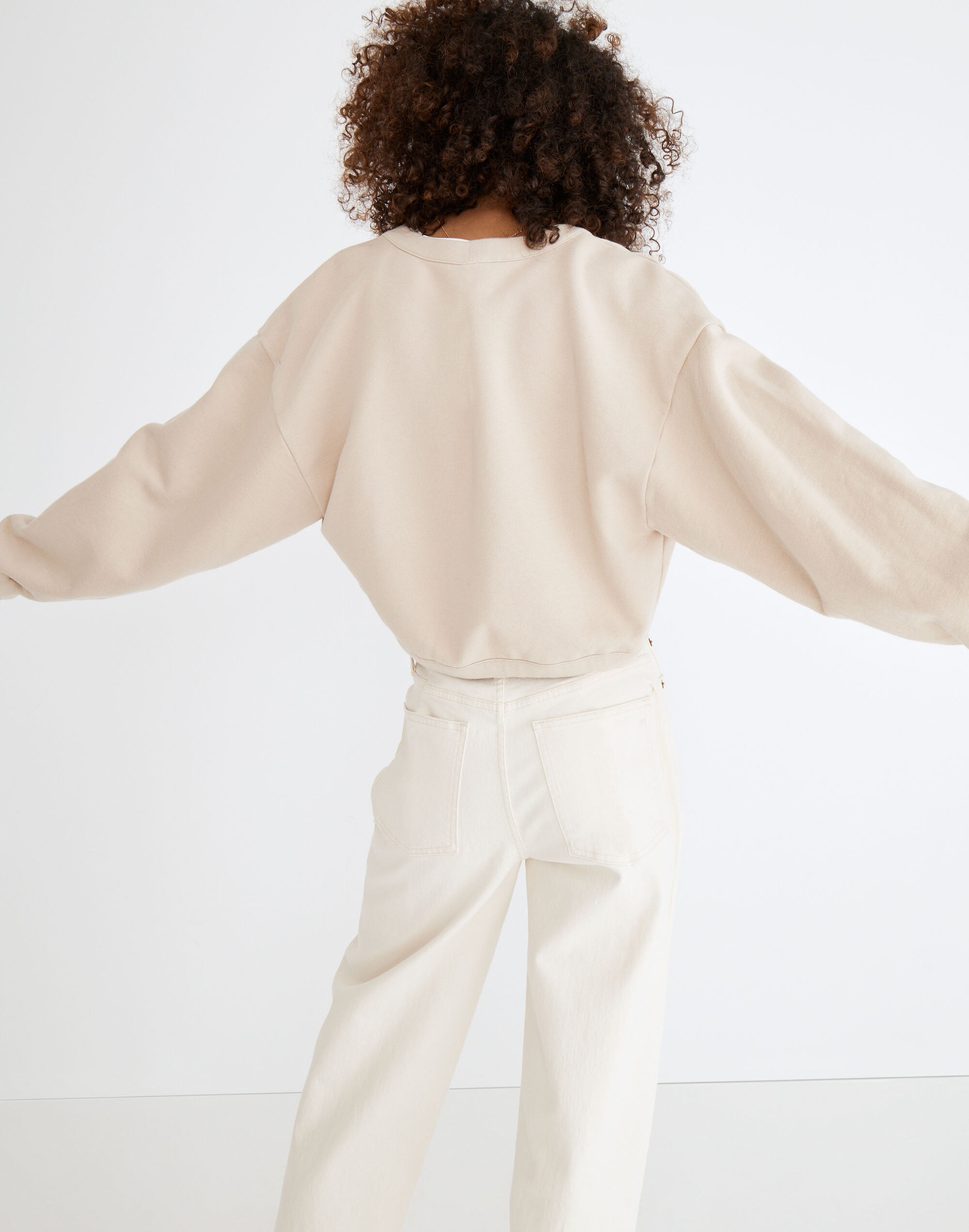 (Re)sourced Cotton Cropped Bolero Sweatshirt