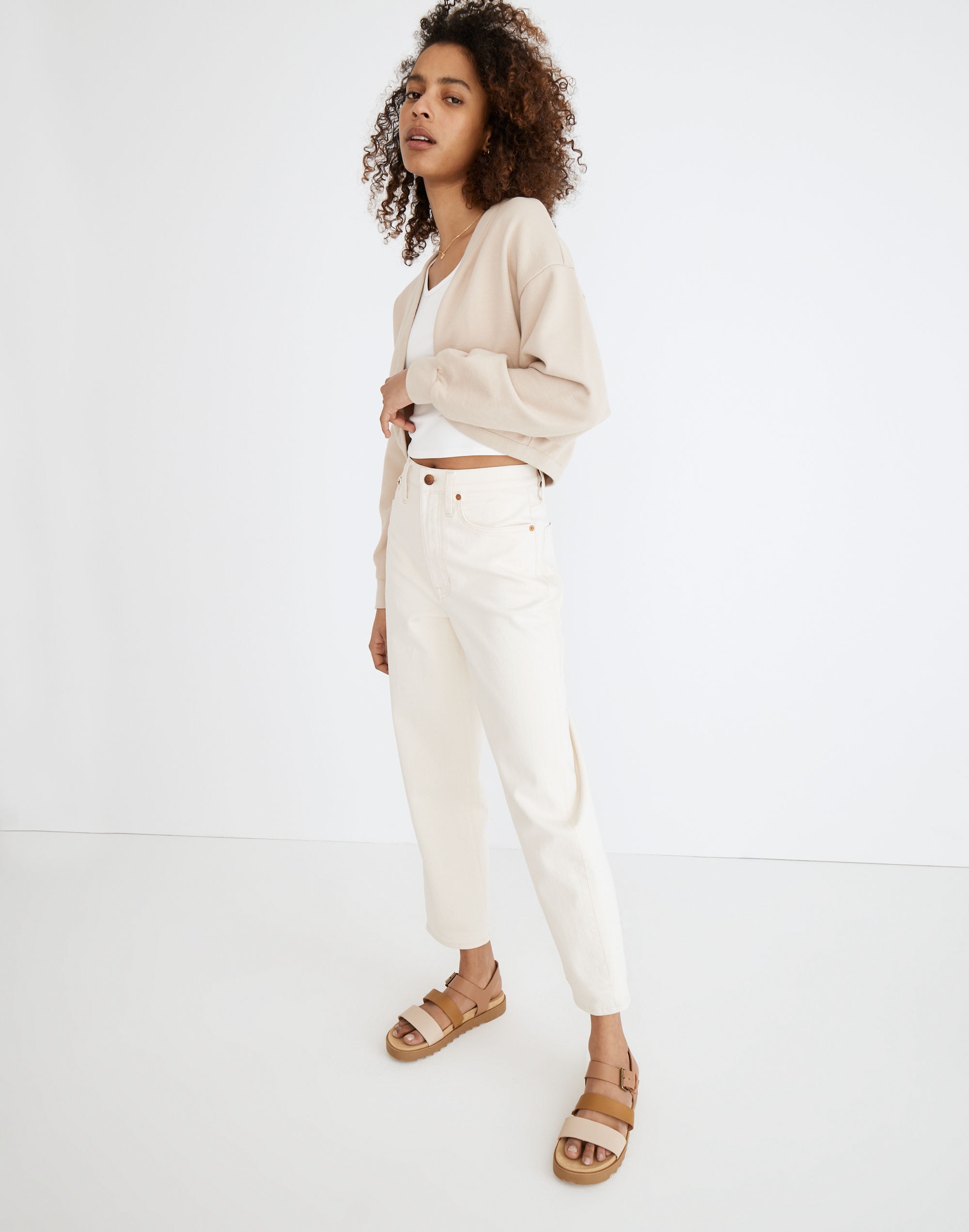 (Re)sourced Cotton Cropped Bolero Sweatshirt