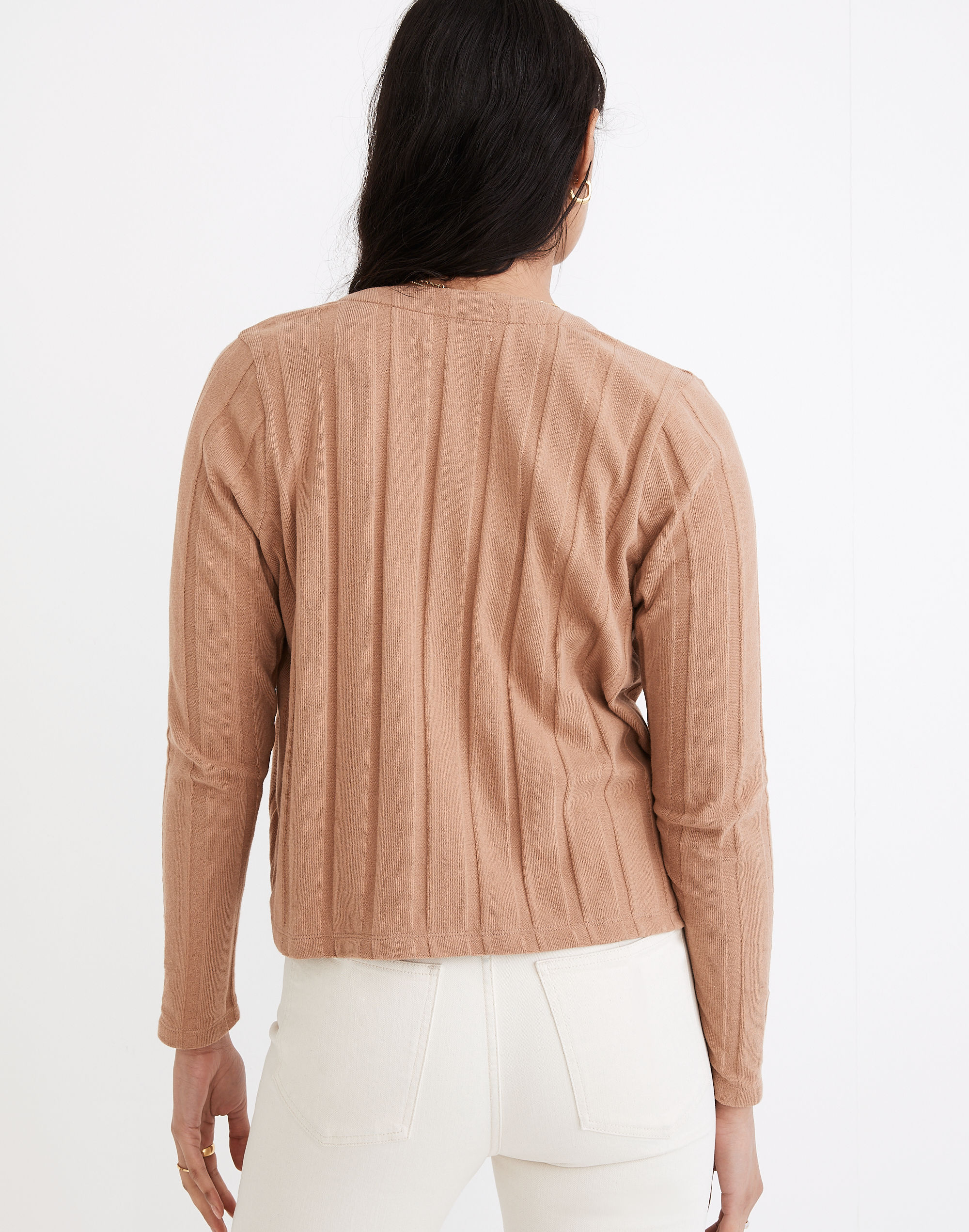 Ribbed Sweater-Knit Cardigan