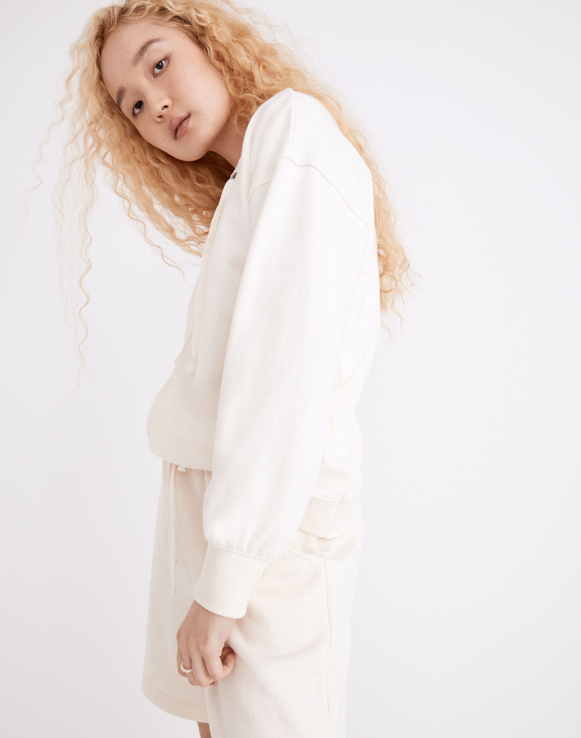 Cotton-Hemp Lace-Up Sweatshirt