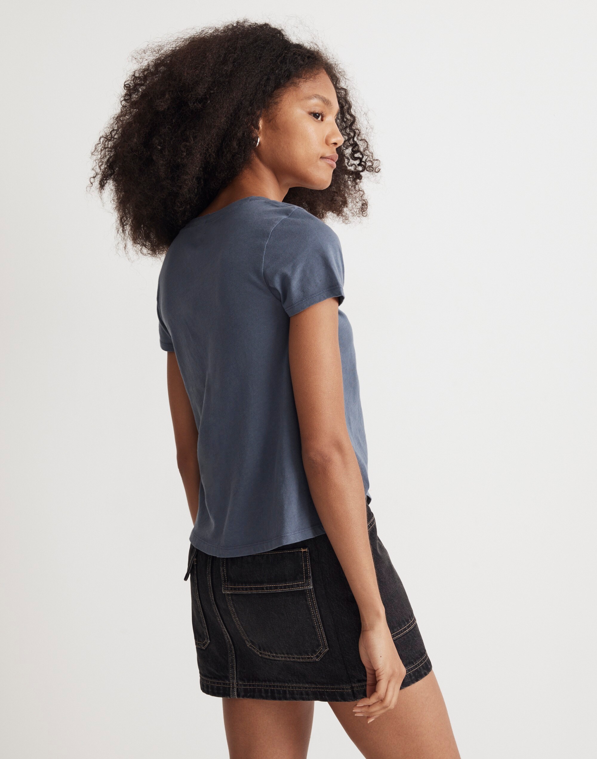 Softfade Cotton V-Neck Crop Tee