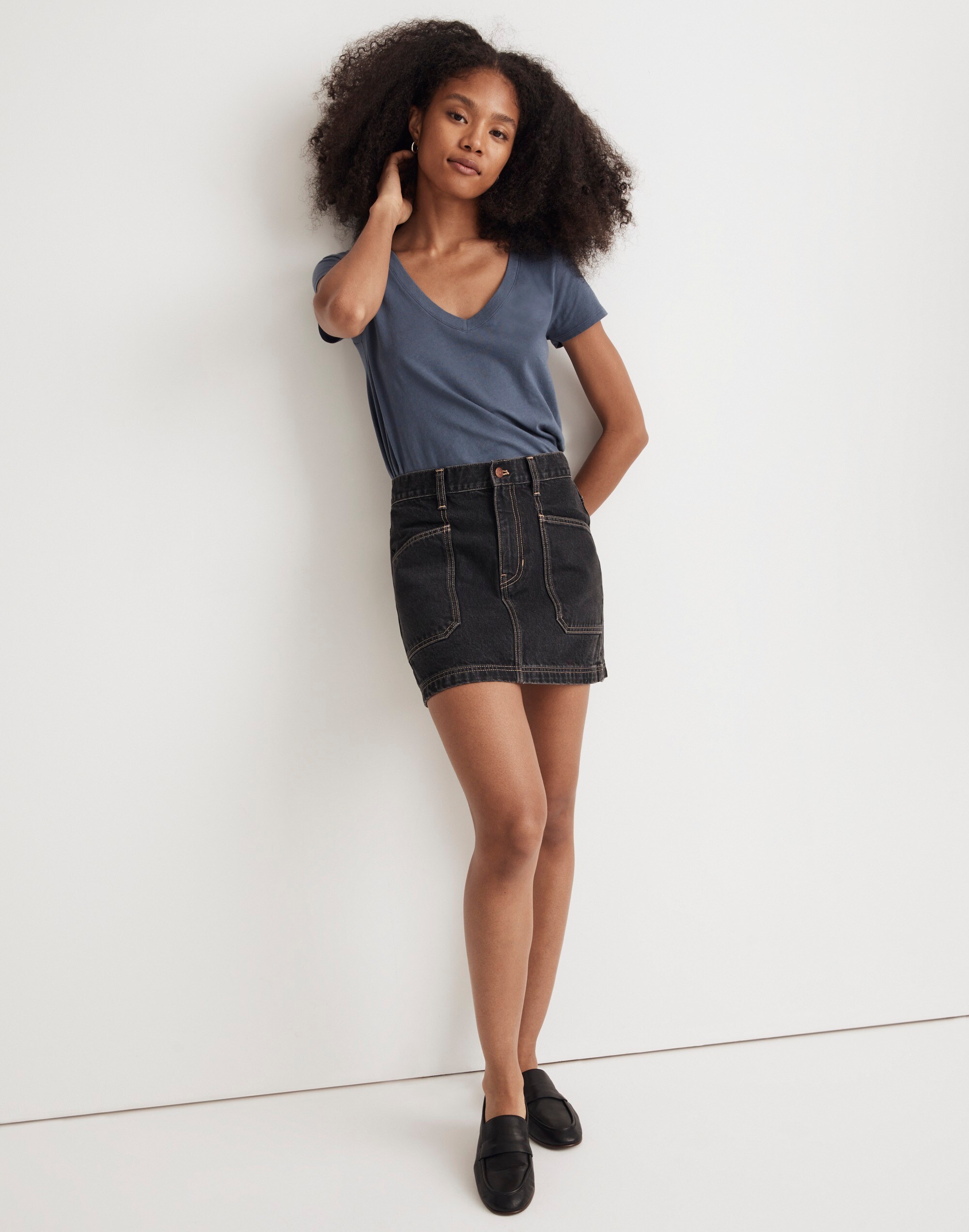 Softfade Cotton V-Neck Crop Tee