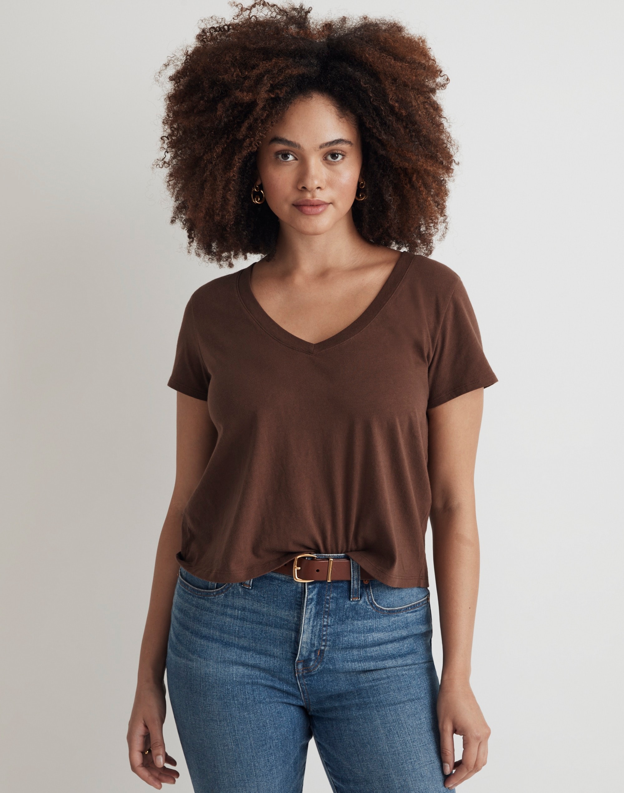 Softfade Cotton V-Neck Crop Tee
