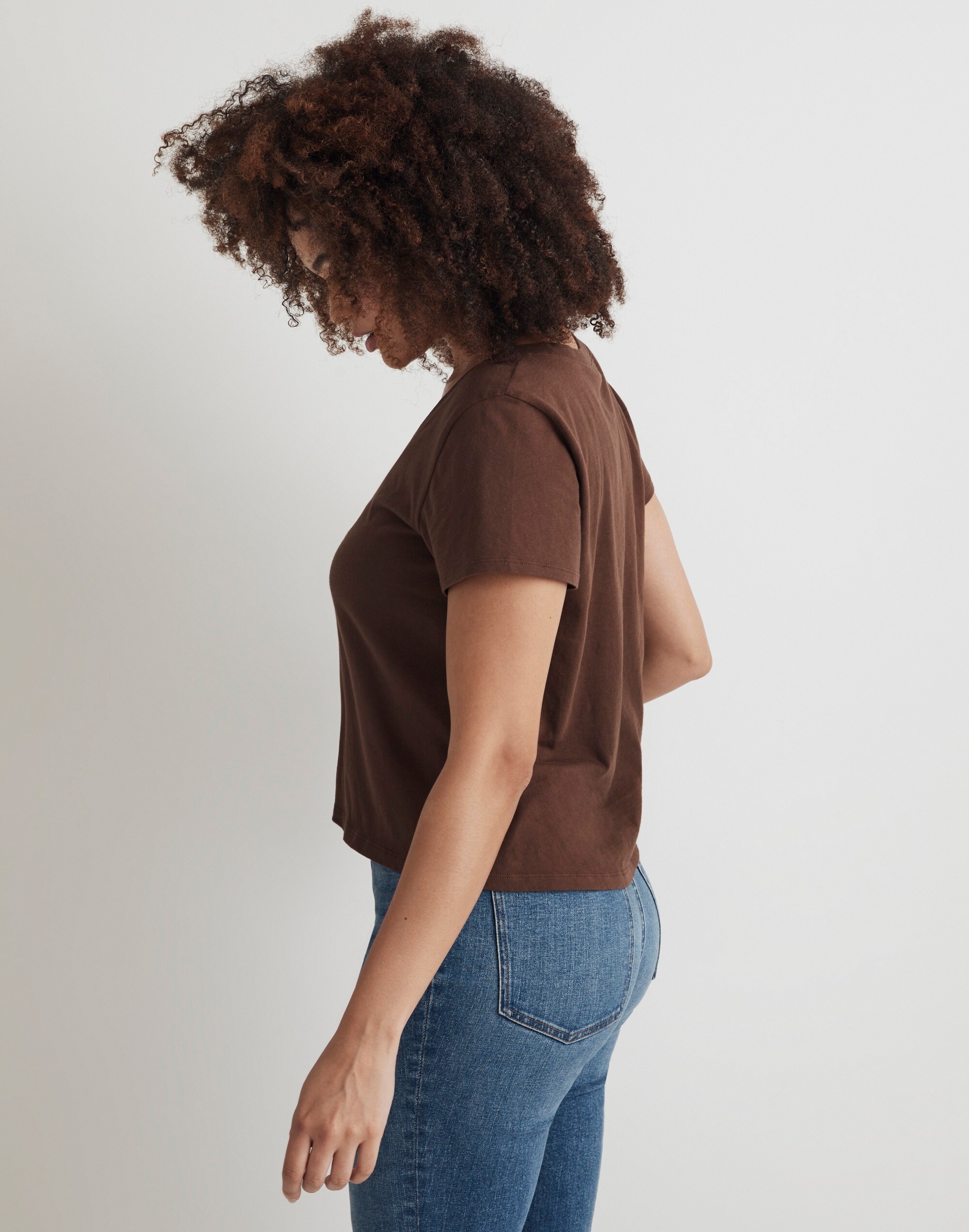Softfade Cotton V-Neck Crop Tee