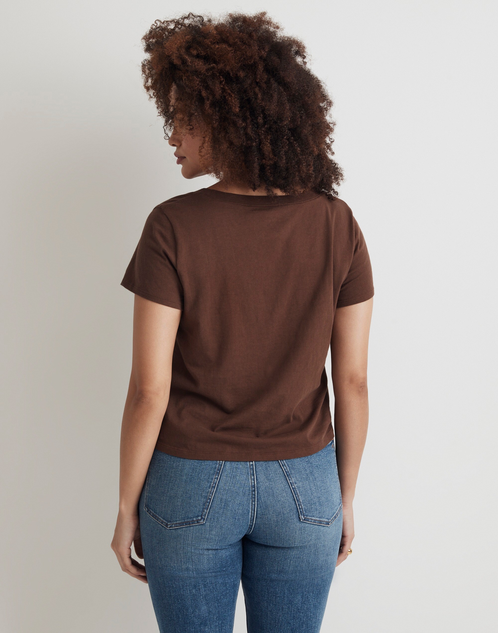 Softfade Cotton V-Neck Crop Tee