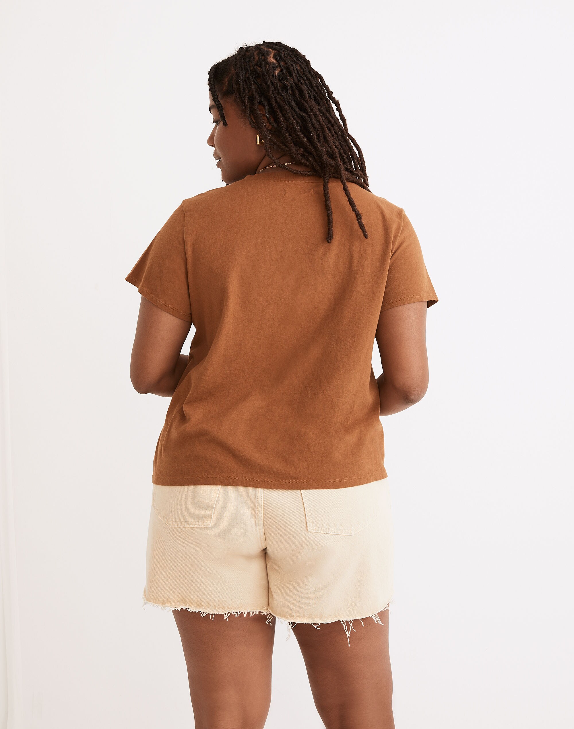 Softfade Cotton V-Neck Crop Tee