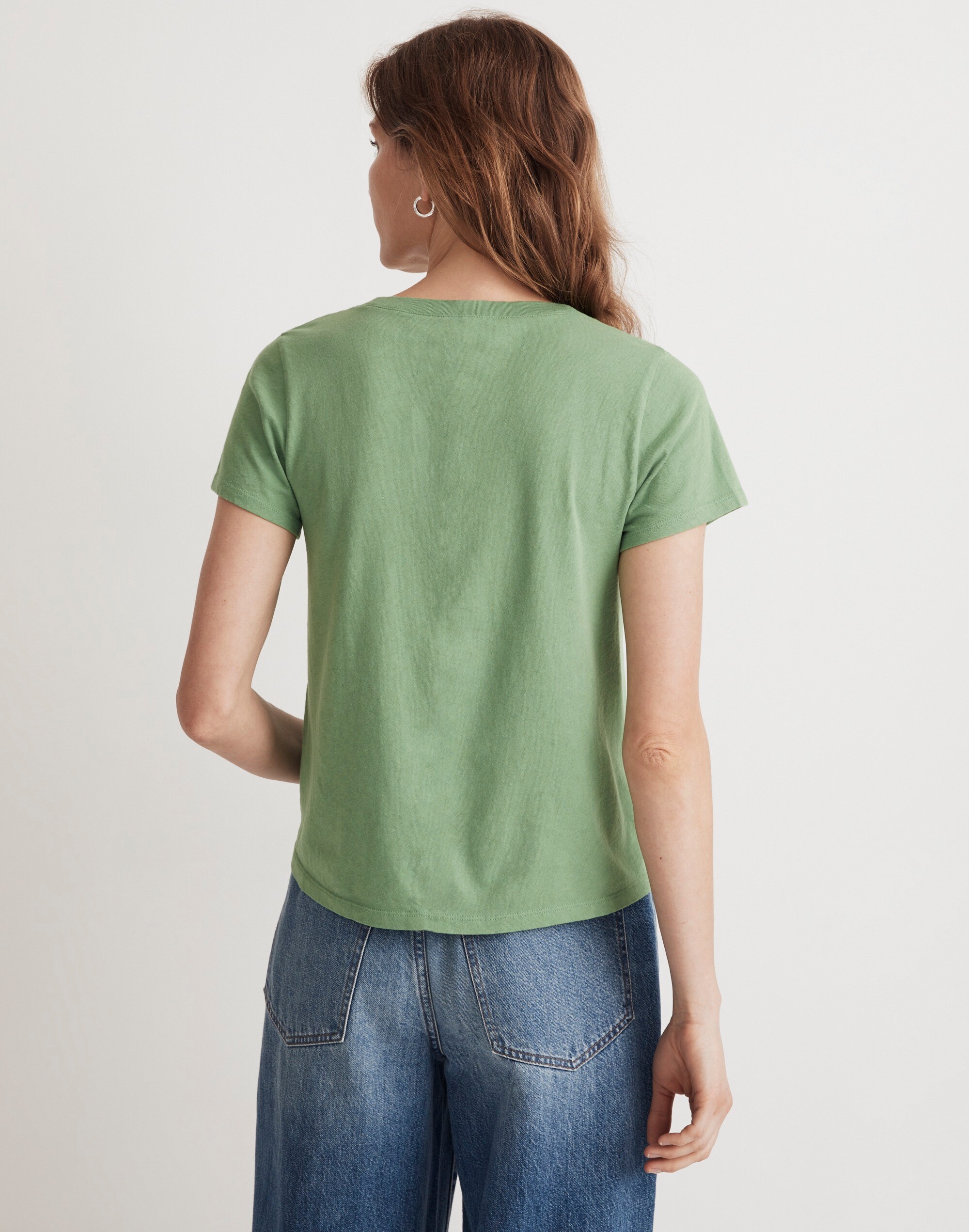 Softfade Cotton V-Neck Crop Tee