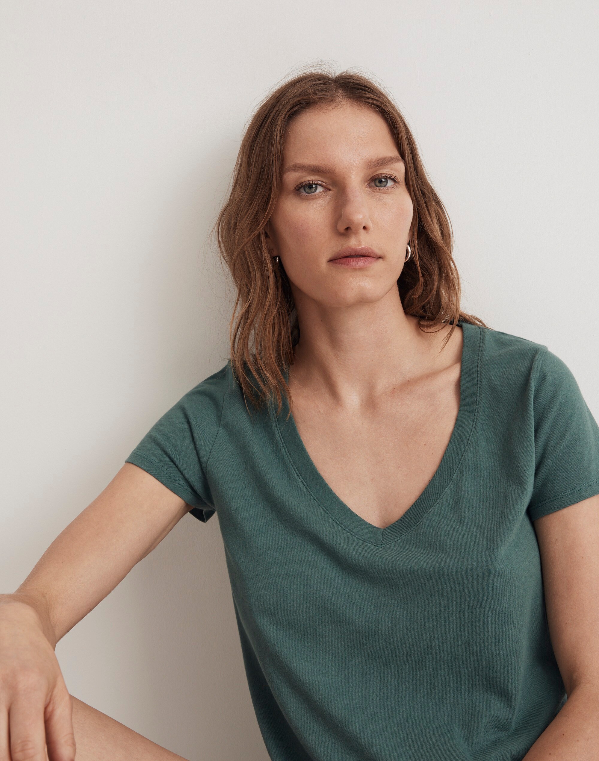 Softfade Cotton V-Neck Crop Tee