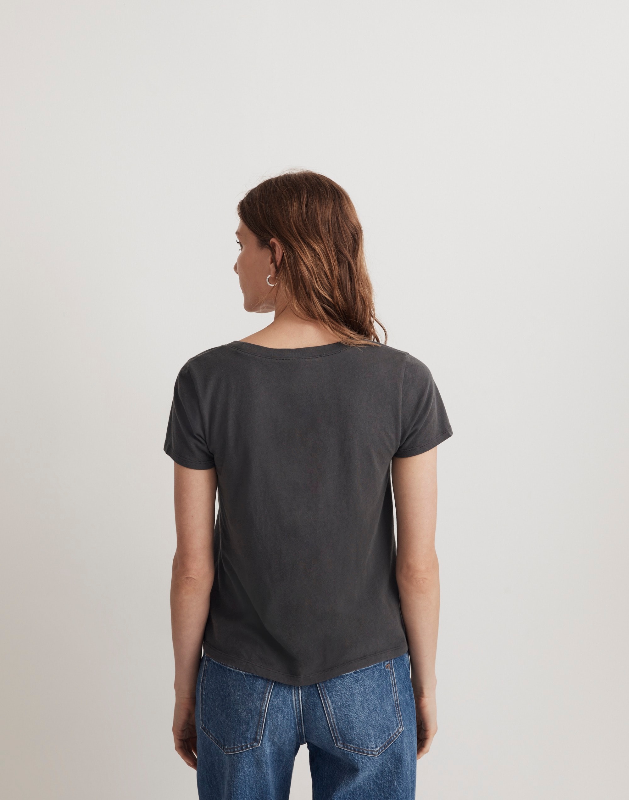 Softfade Cotton V-Neck Crop Tee