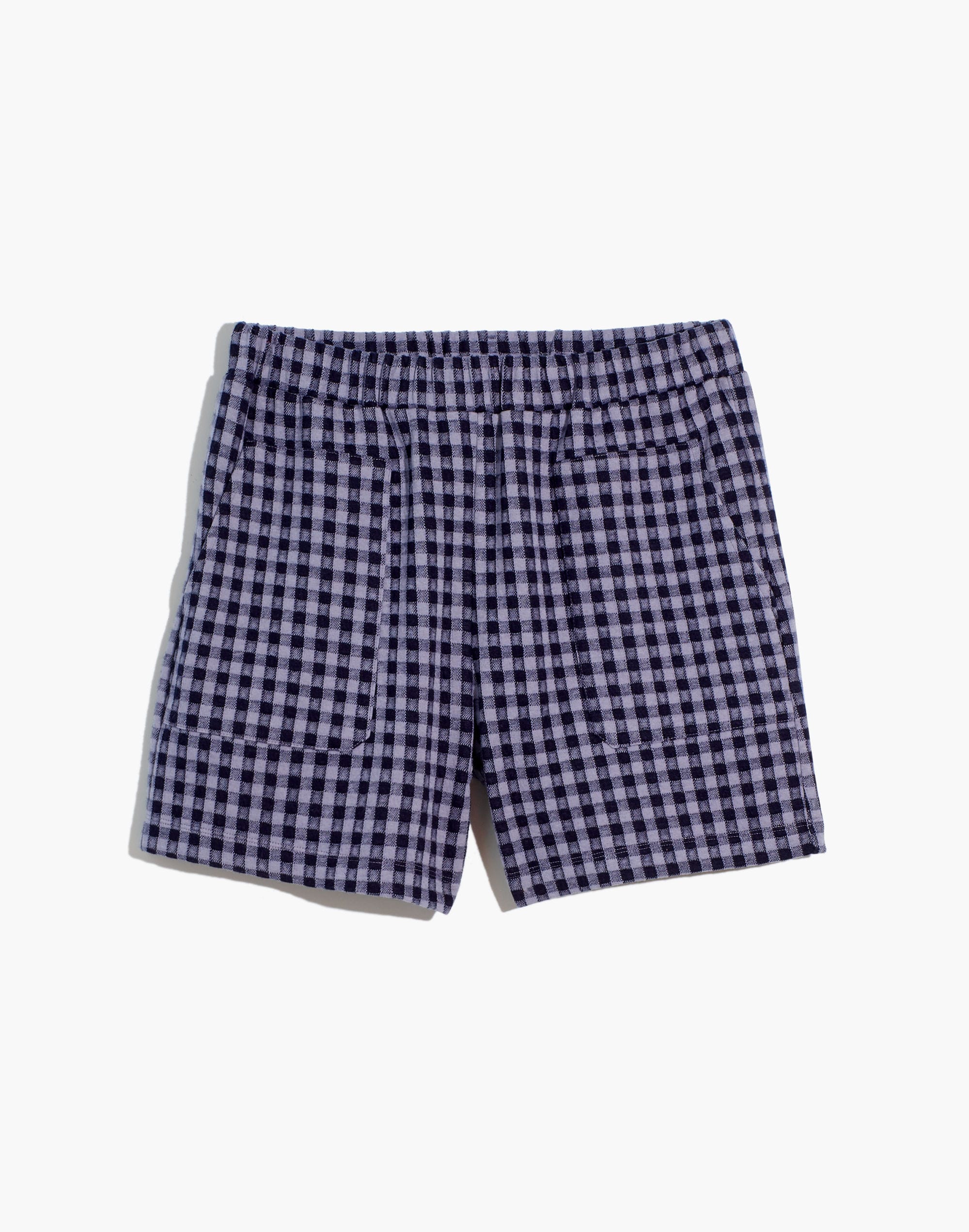 Gingham Knit Seersucker Pull-On Shorts