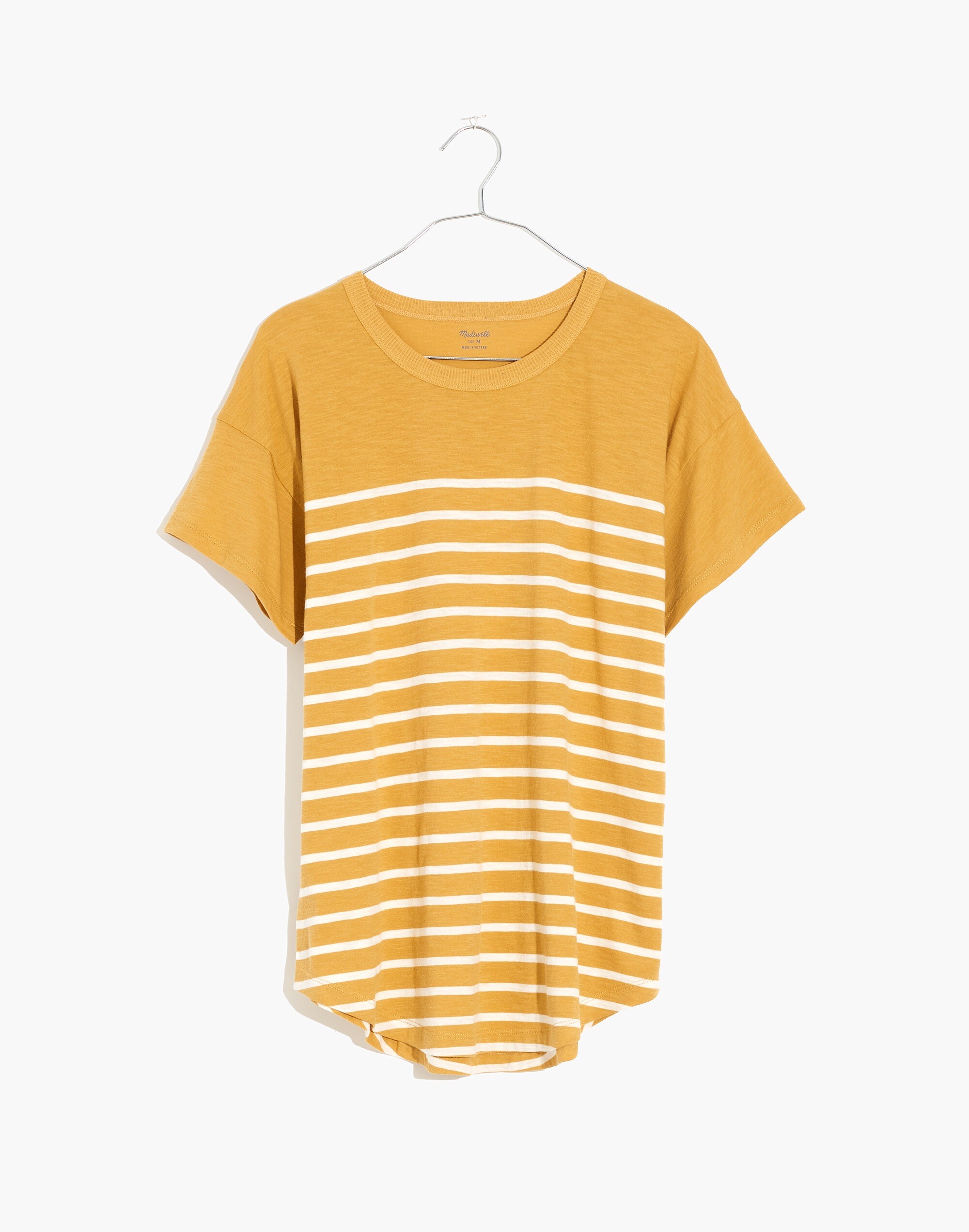 whisper cotton rib-crewneck tee in nautical stripe