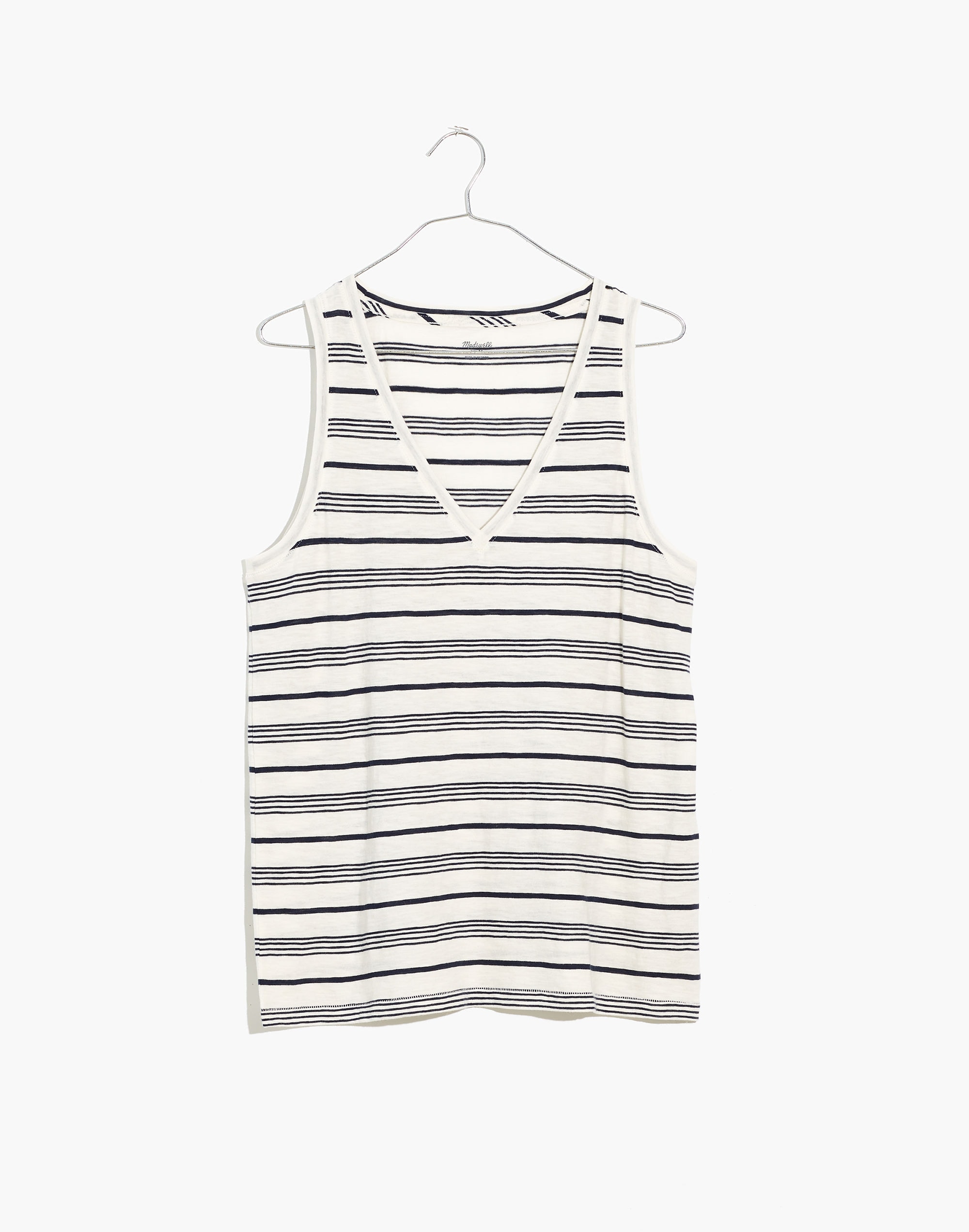 Whisper Cotton V-Neck Tank in Nichols Stripe