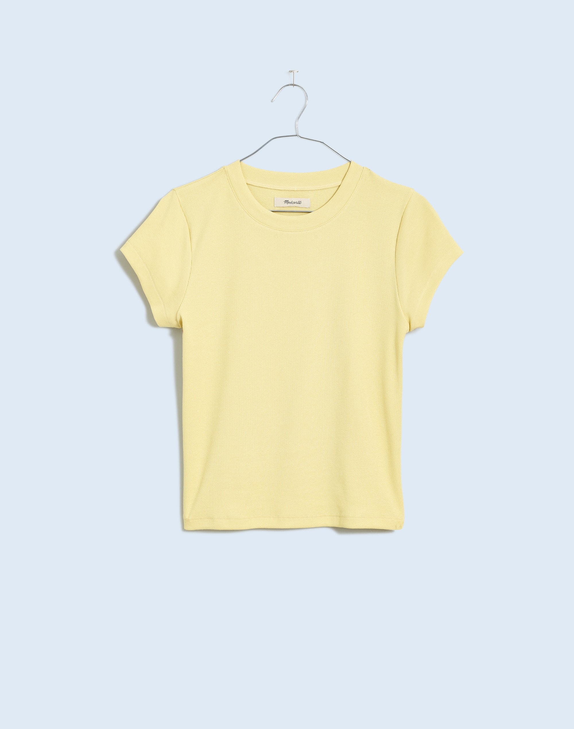 Supima&reg; Rib Tee in pale maize image 1