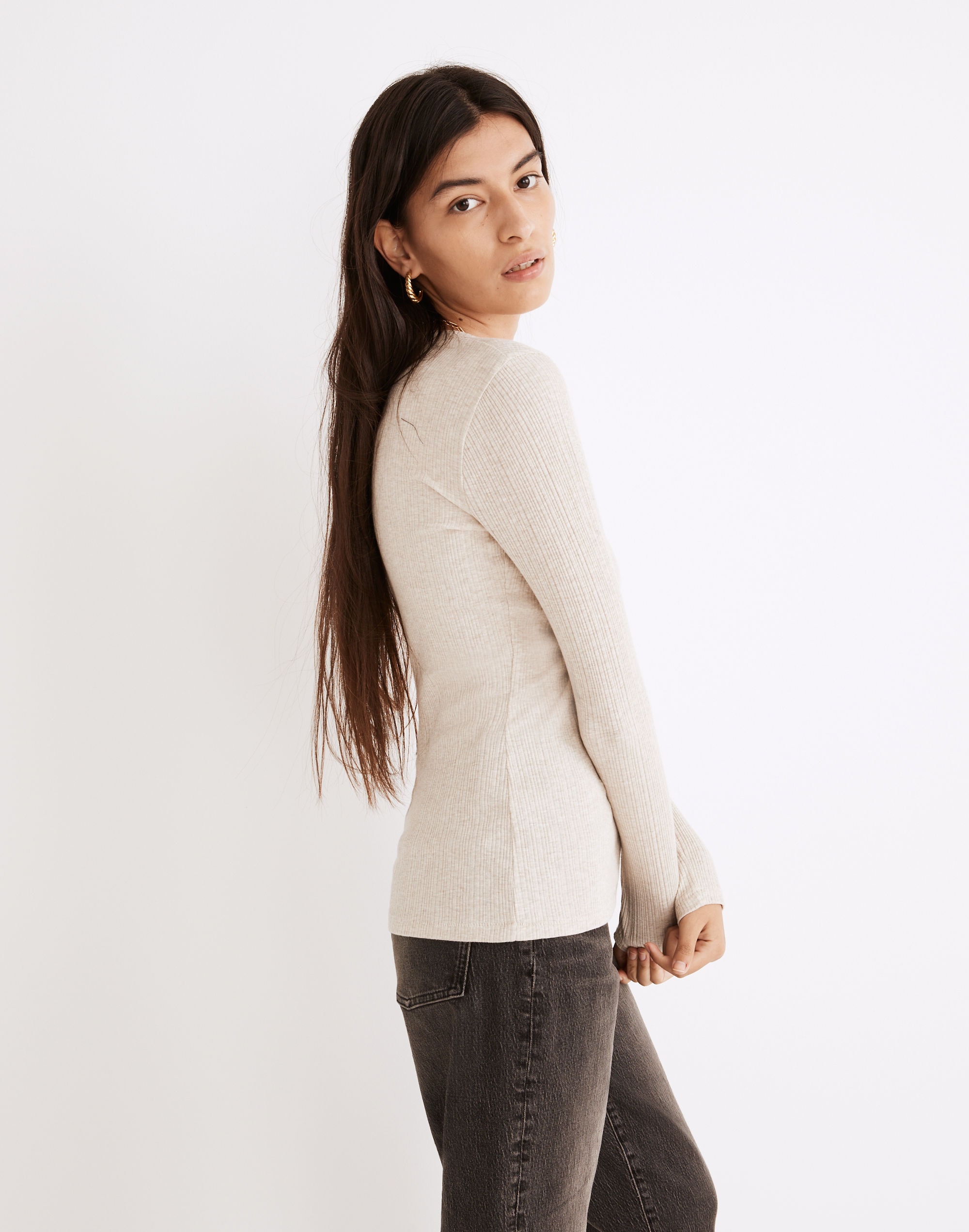 Pointelle Square-Scoop Tee