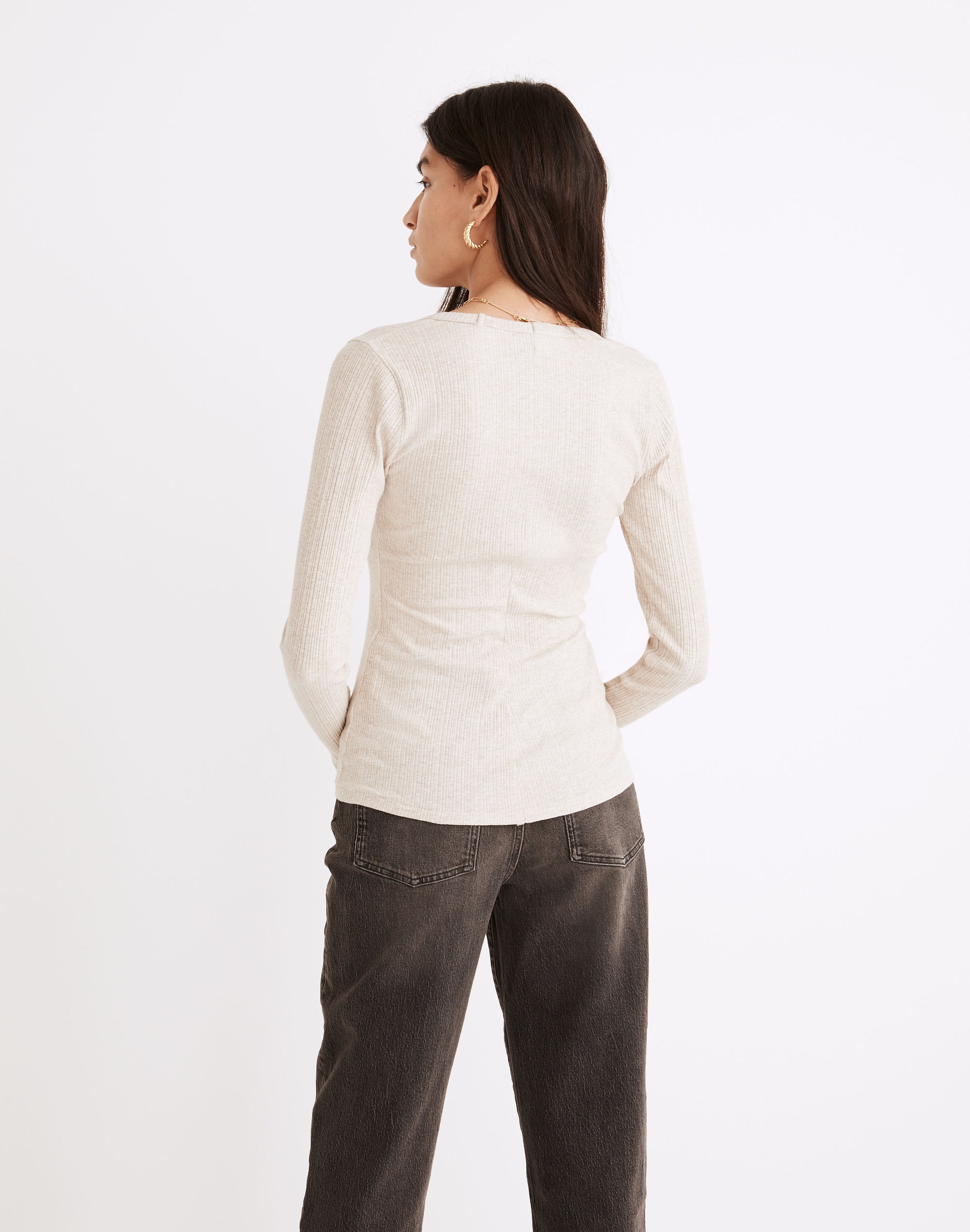 Pointelle Square-Scoop Tee