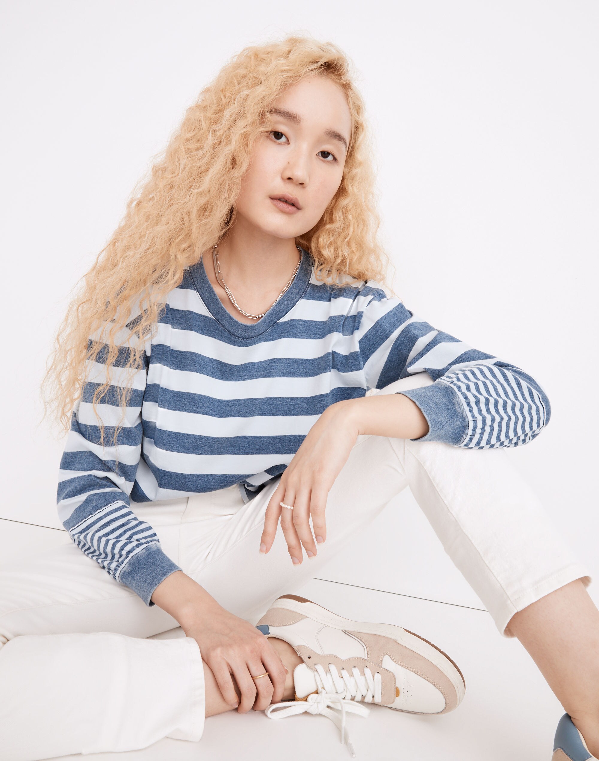 Indigo Stripe-Mix Tee