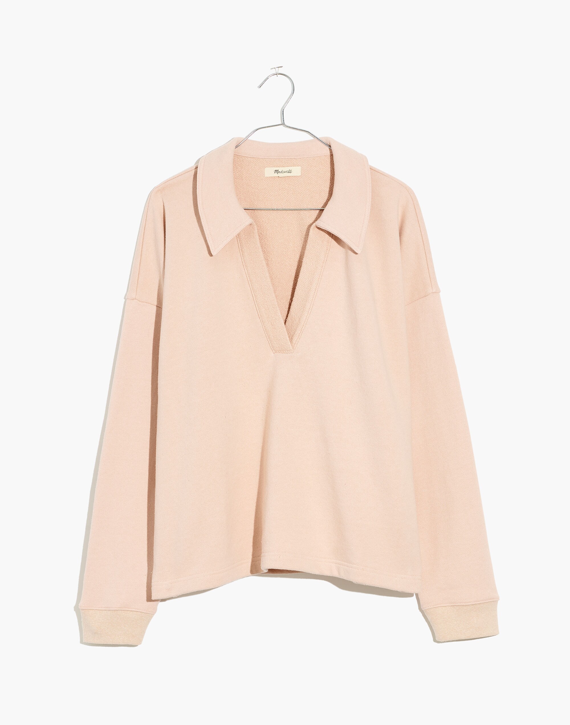 Cotton-Hemp Oversized Polo Sweatshirt