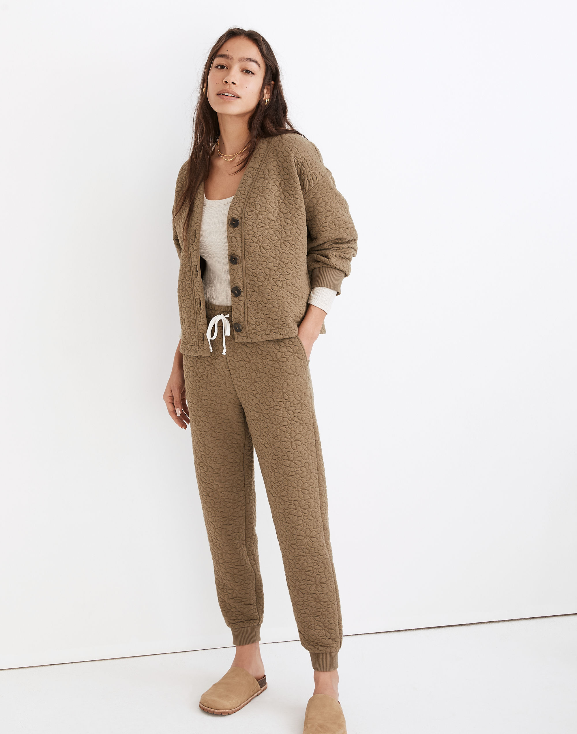 Flower Puff-Jacquard Crop Cardigan