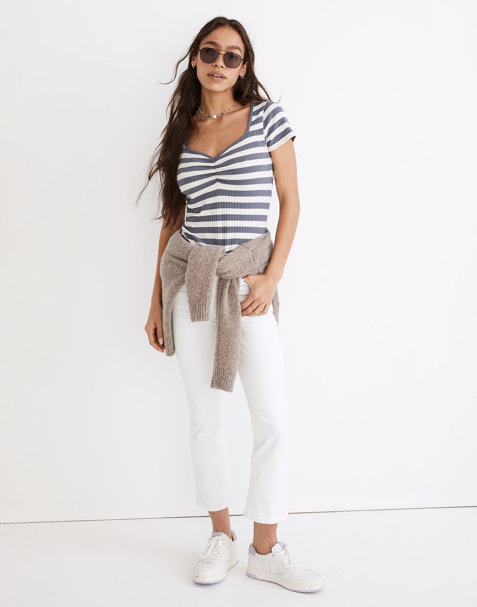 Ribbed Sweetheart Tee in Stripe