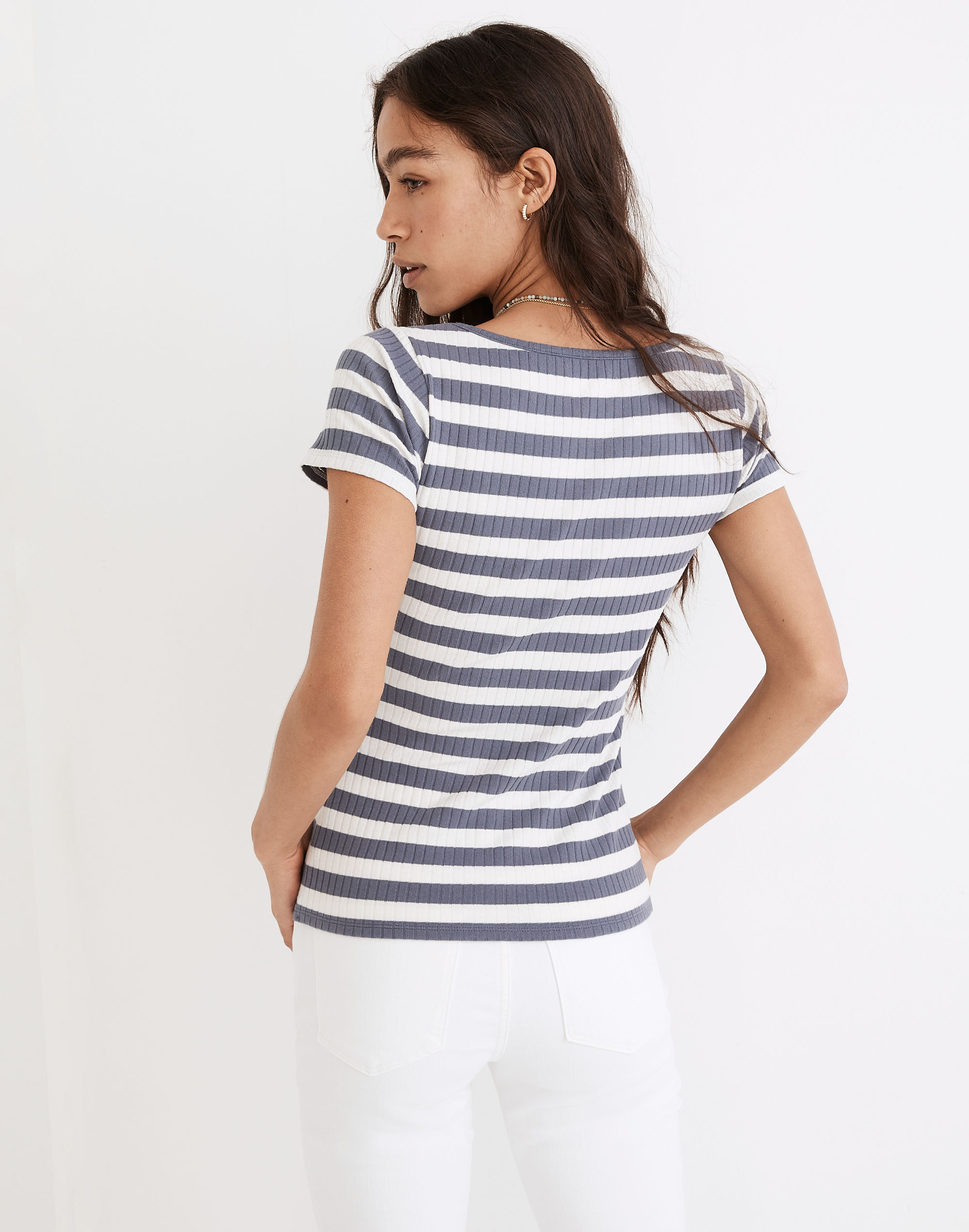 Ribbed Sweetheart Tee in Stripe