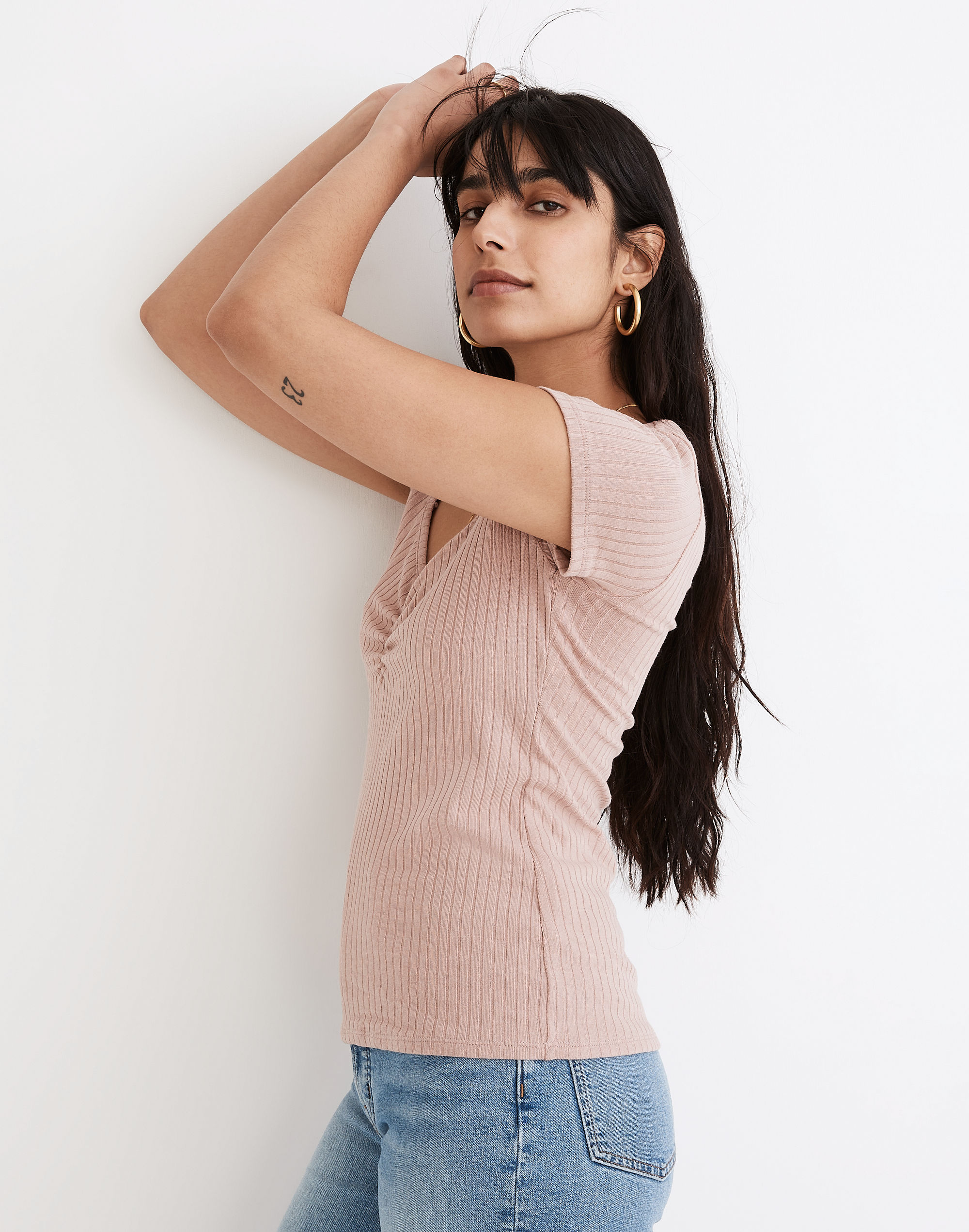 Ribbed Sweetheart Tee