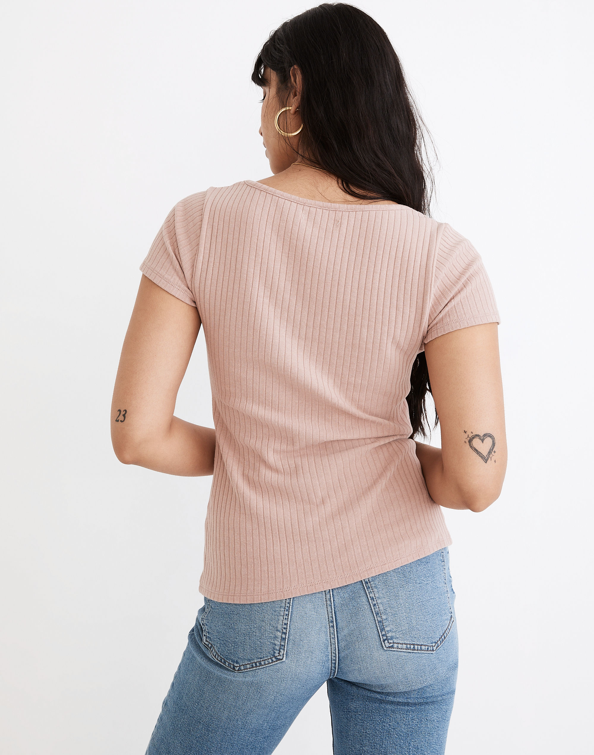 Ribbed Sweetheart Tee