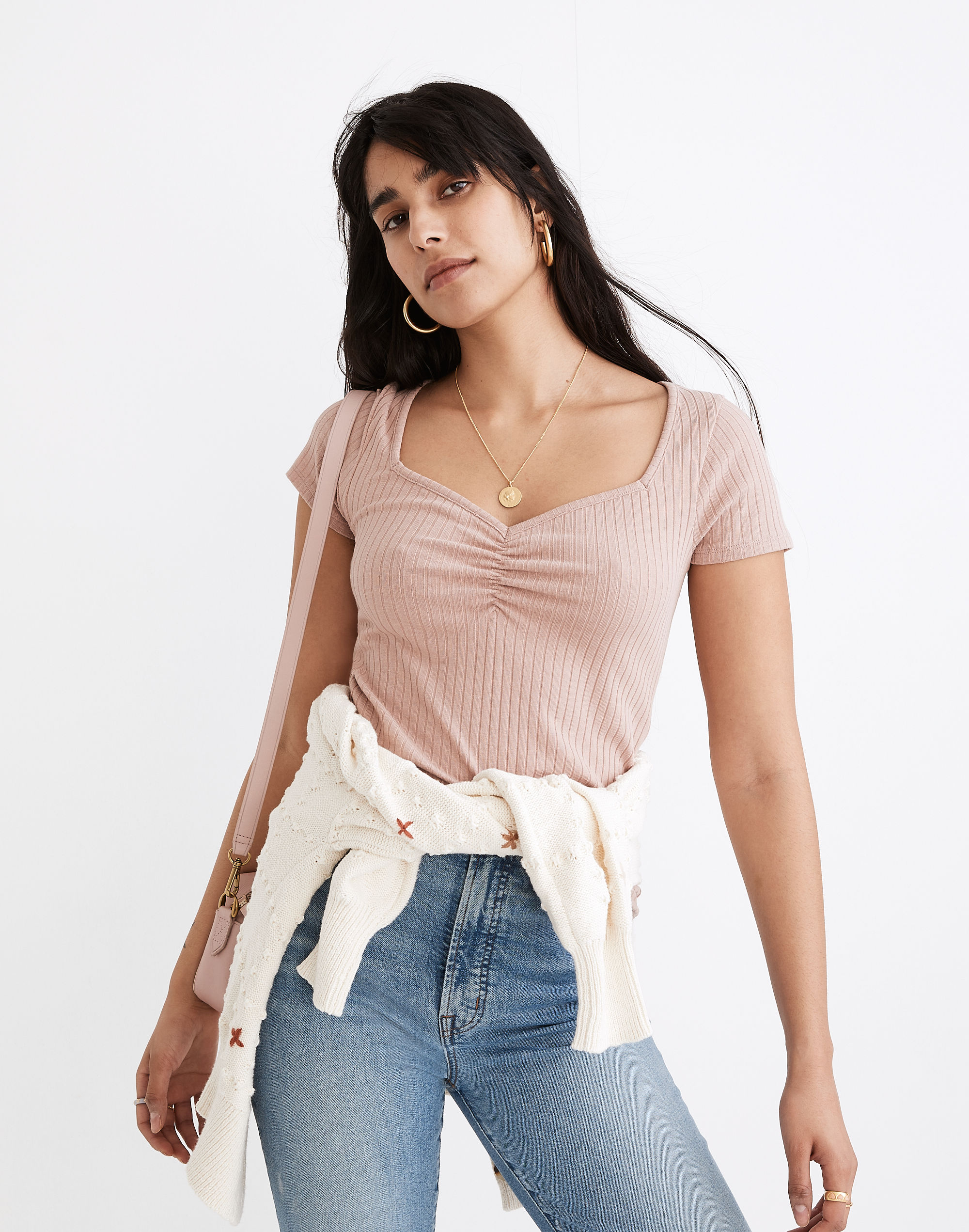 Ribbed Sweetheart Tee