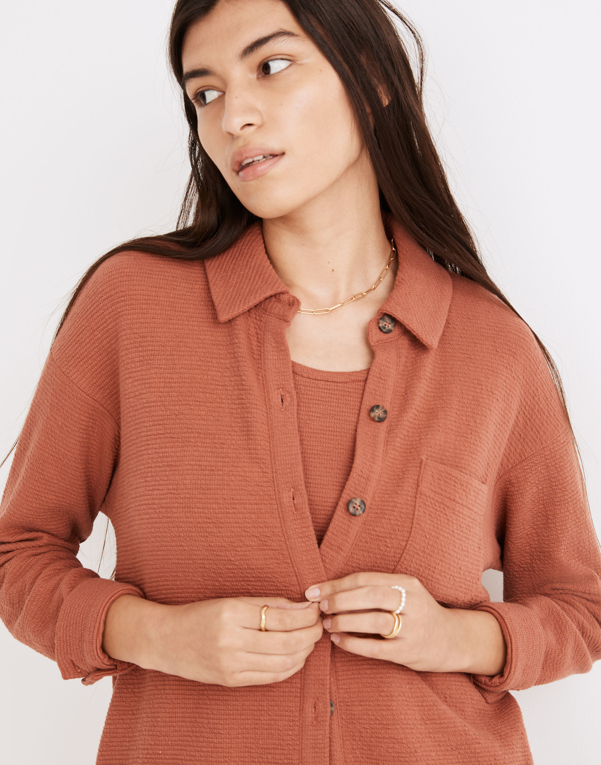 Textural Knit Shirt-Jacket