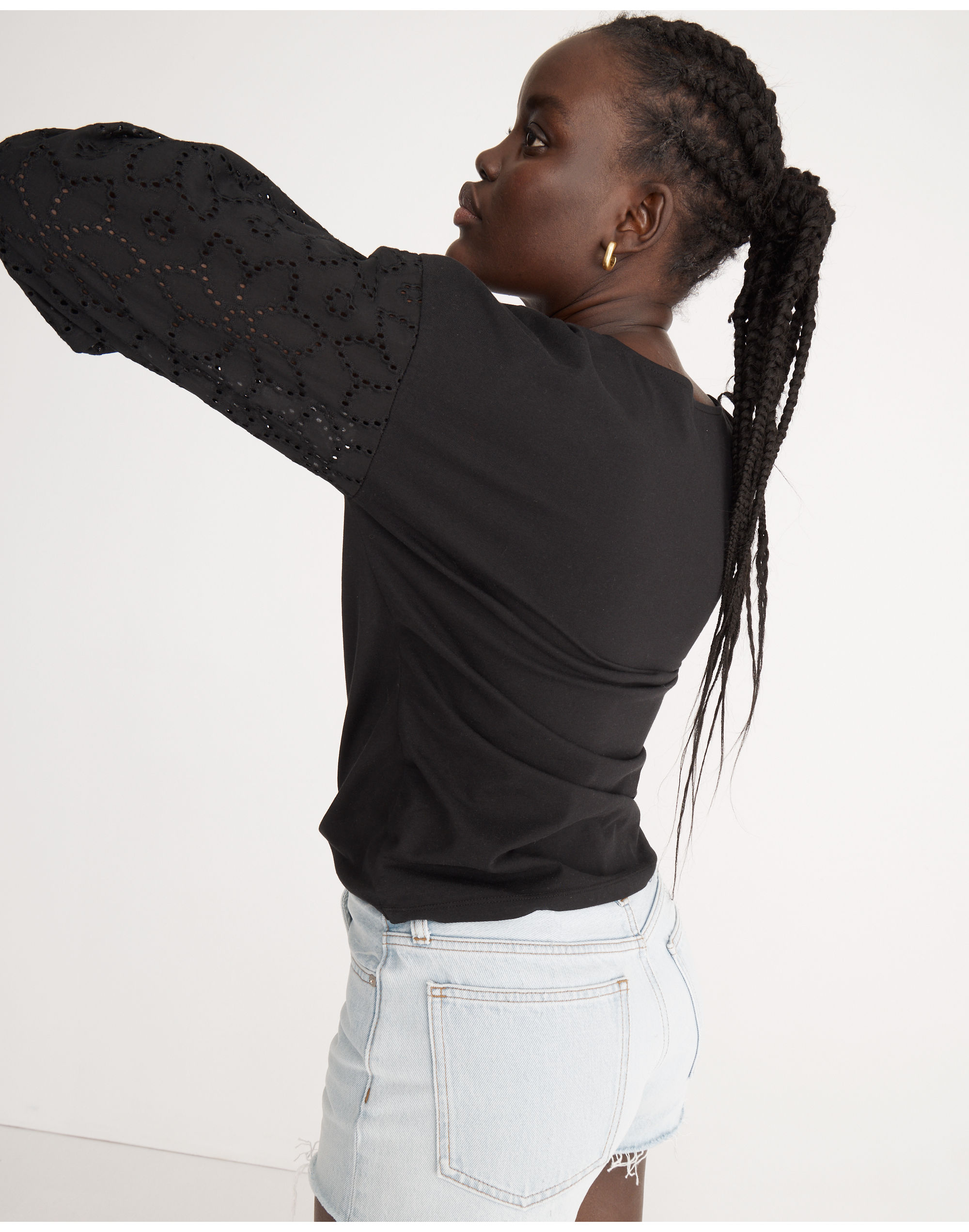 Eyelet-Sleeve Tee