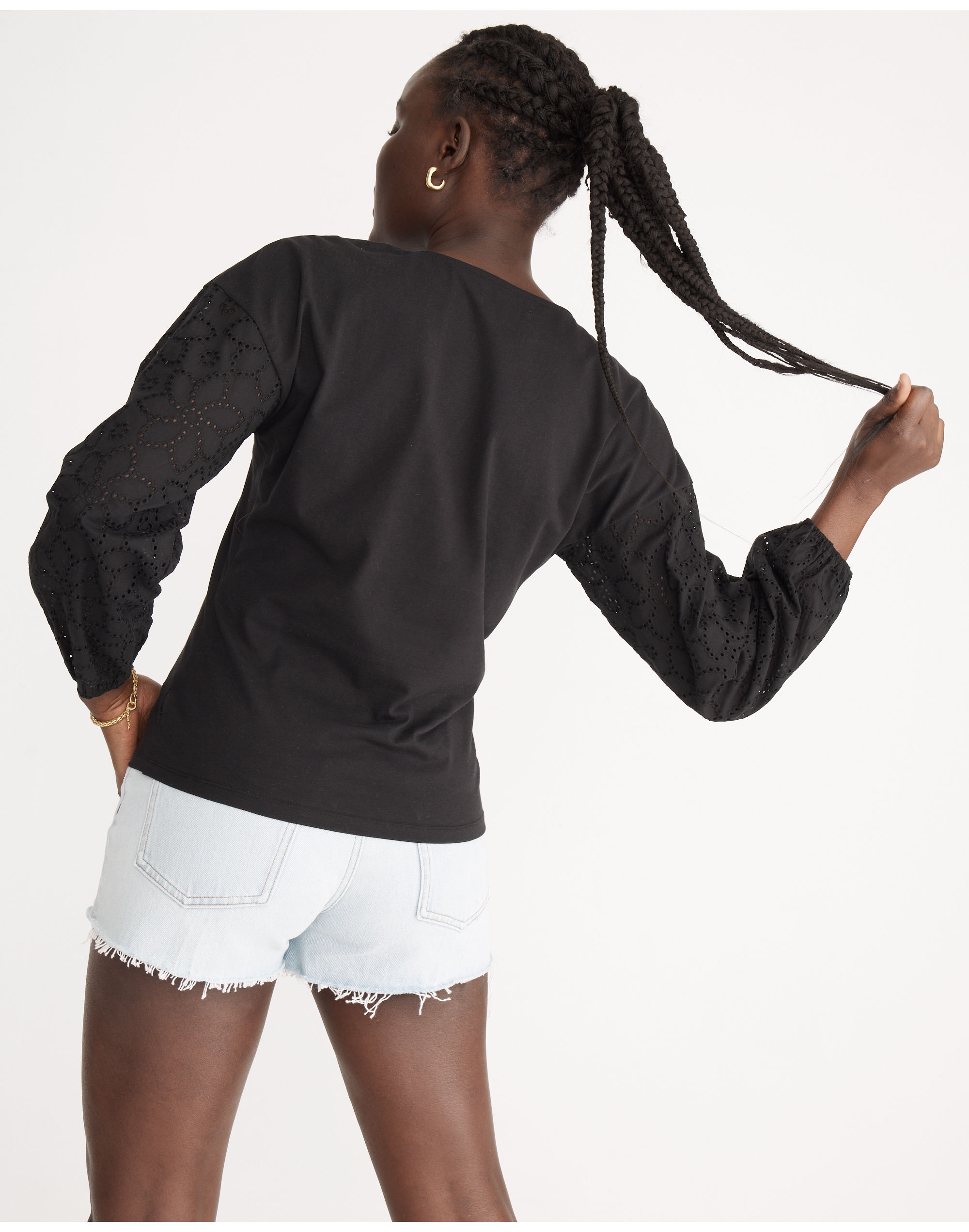 Eyelet-Sleeve Tee