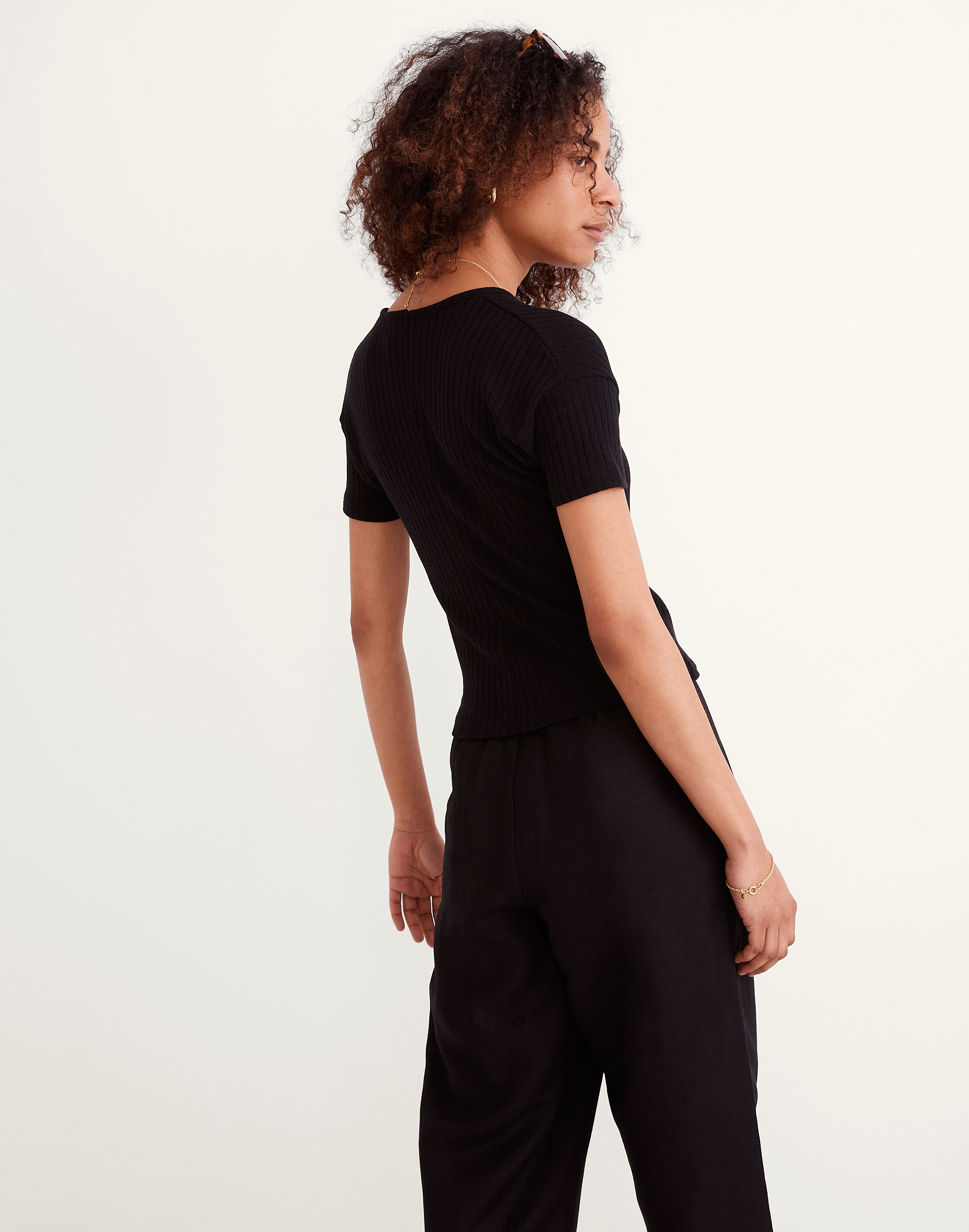 Ribbed Wrap Crop Top