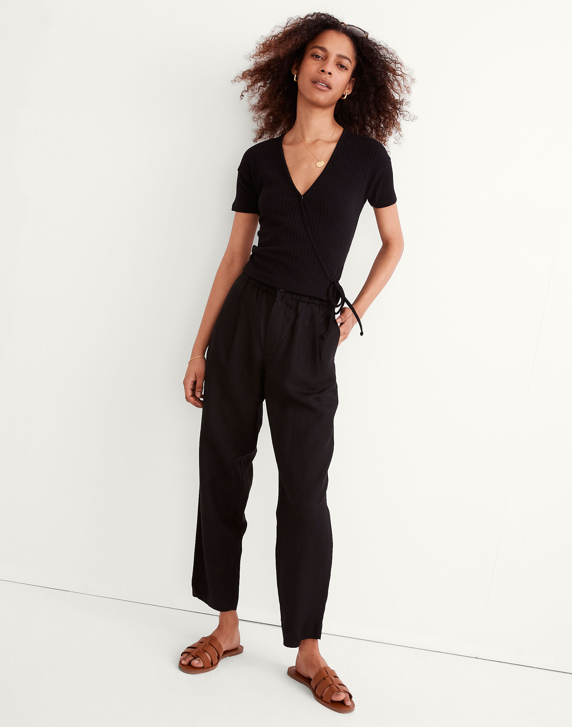 ribbed wrap crop top