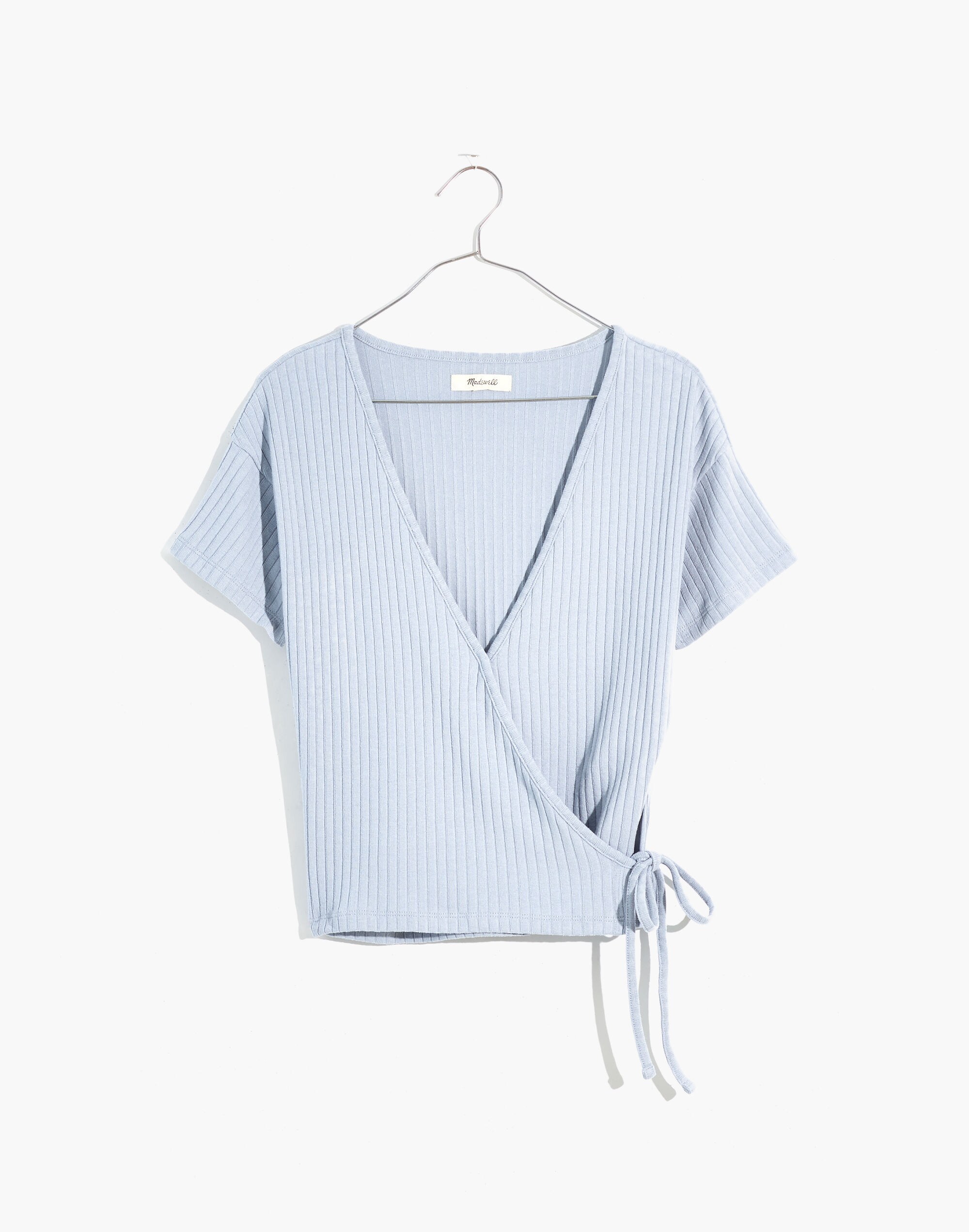 Ribbed Wrap Crop Top