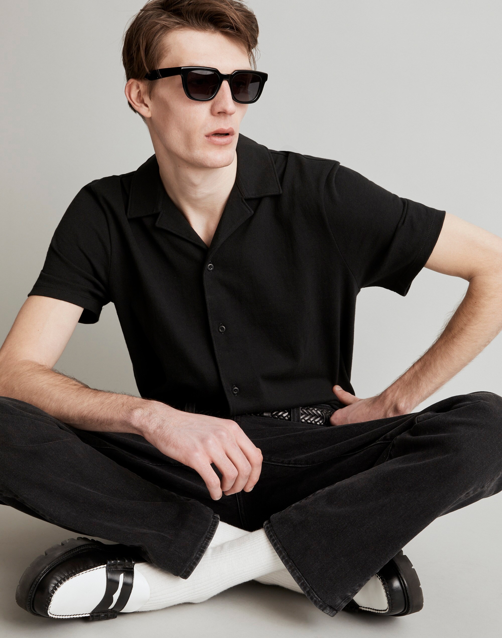 Knit Easy Short-Sleeve Camp Shirt