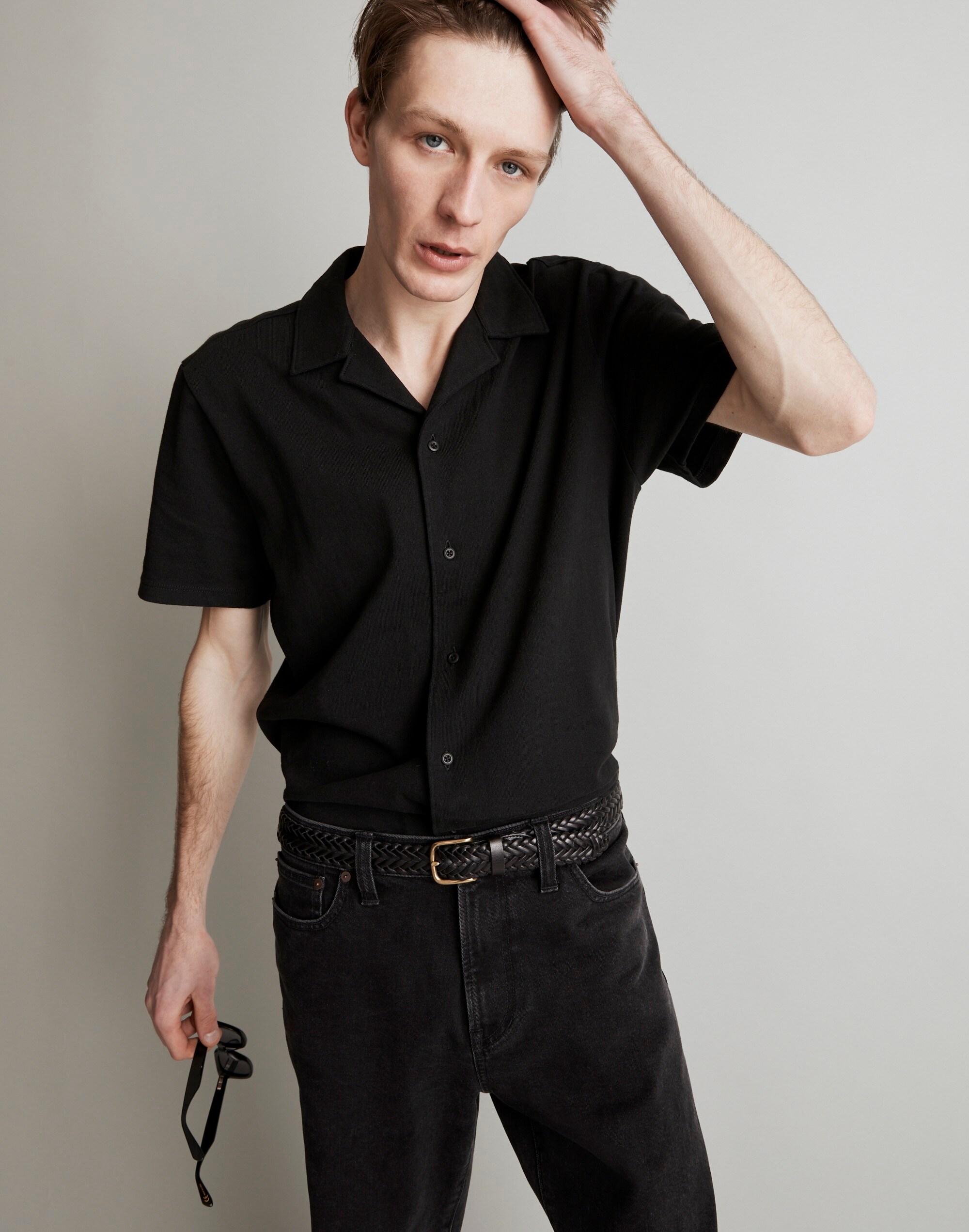 Knit Easy Short-Sleeve Camp Shirt