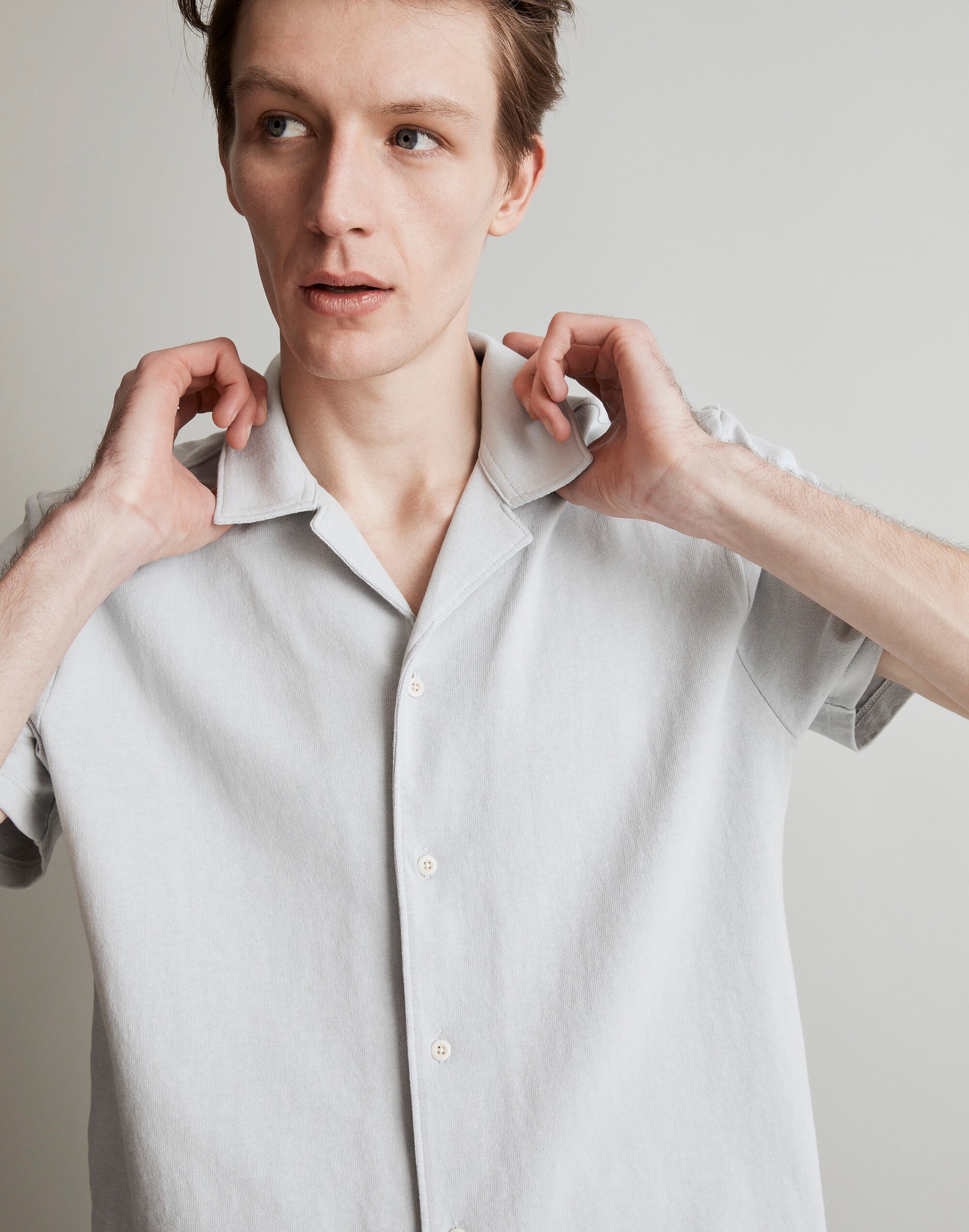 Knit Easy Short-Sleeve Camp Shirt