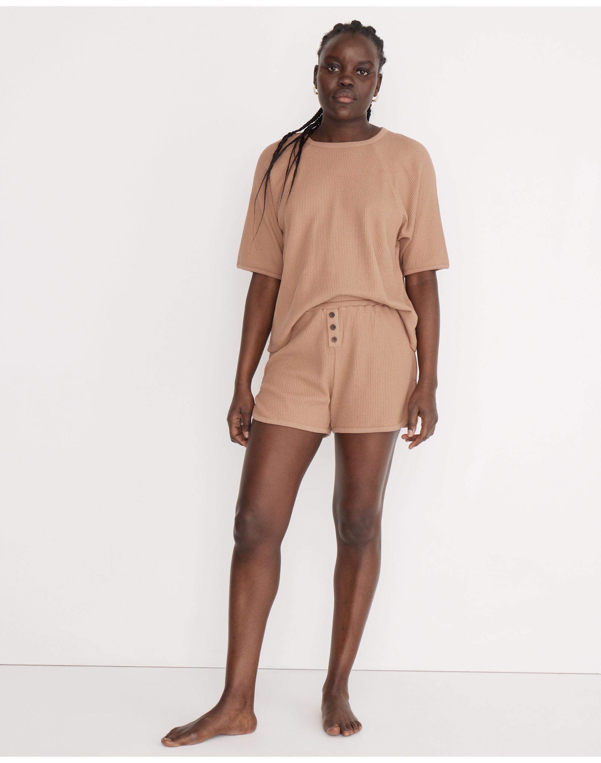 Waffle Knit Short Pajama Set