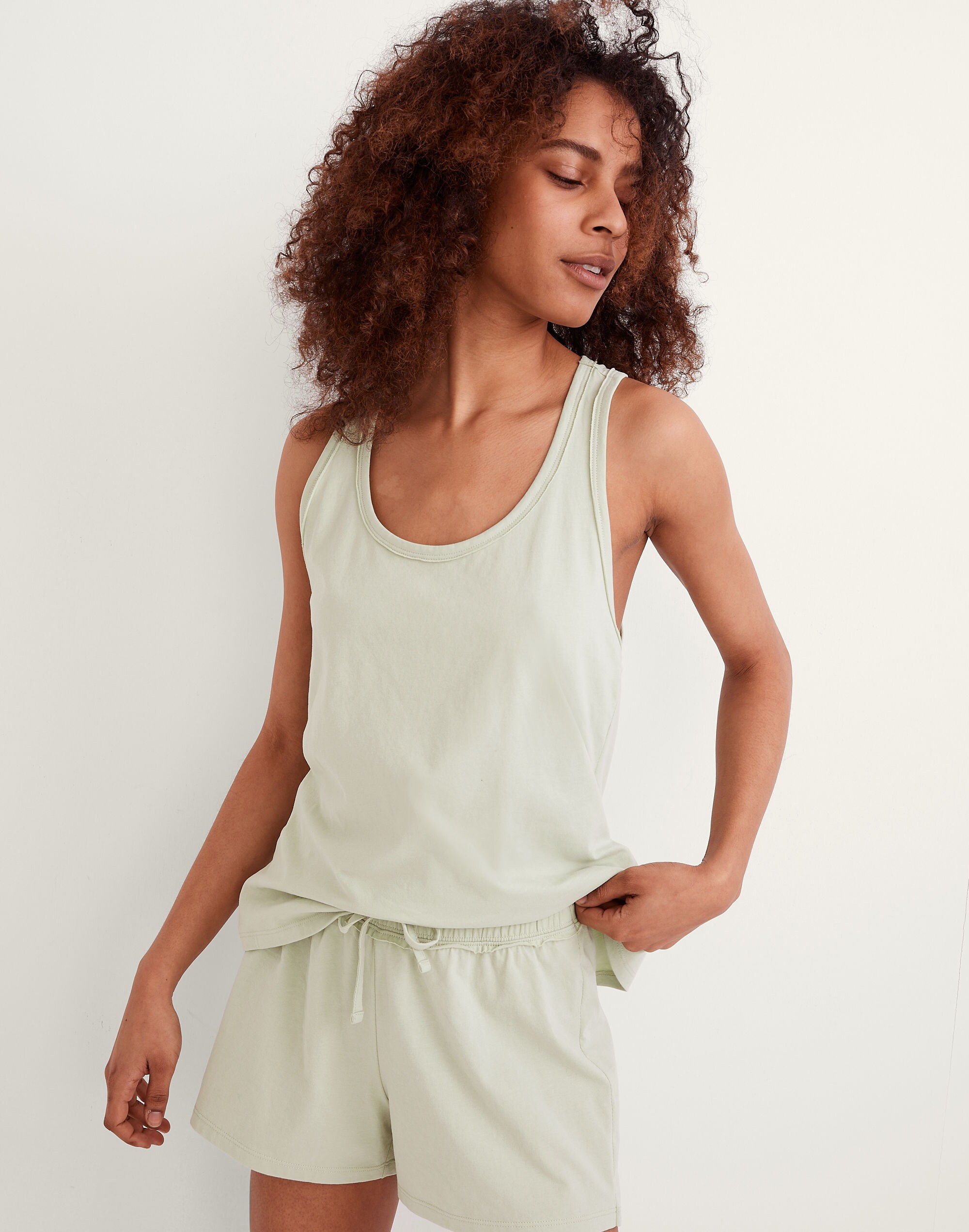 Raw-Edge Pajama Tank