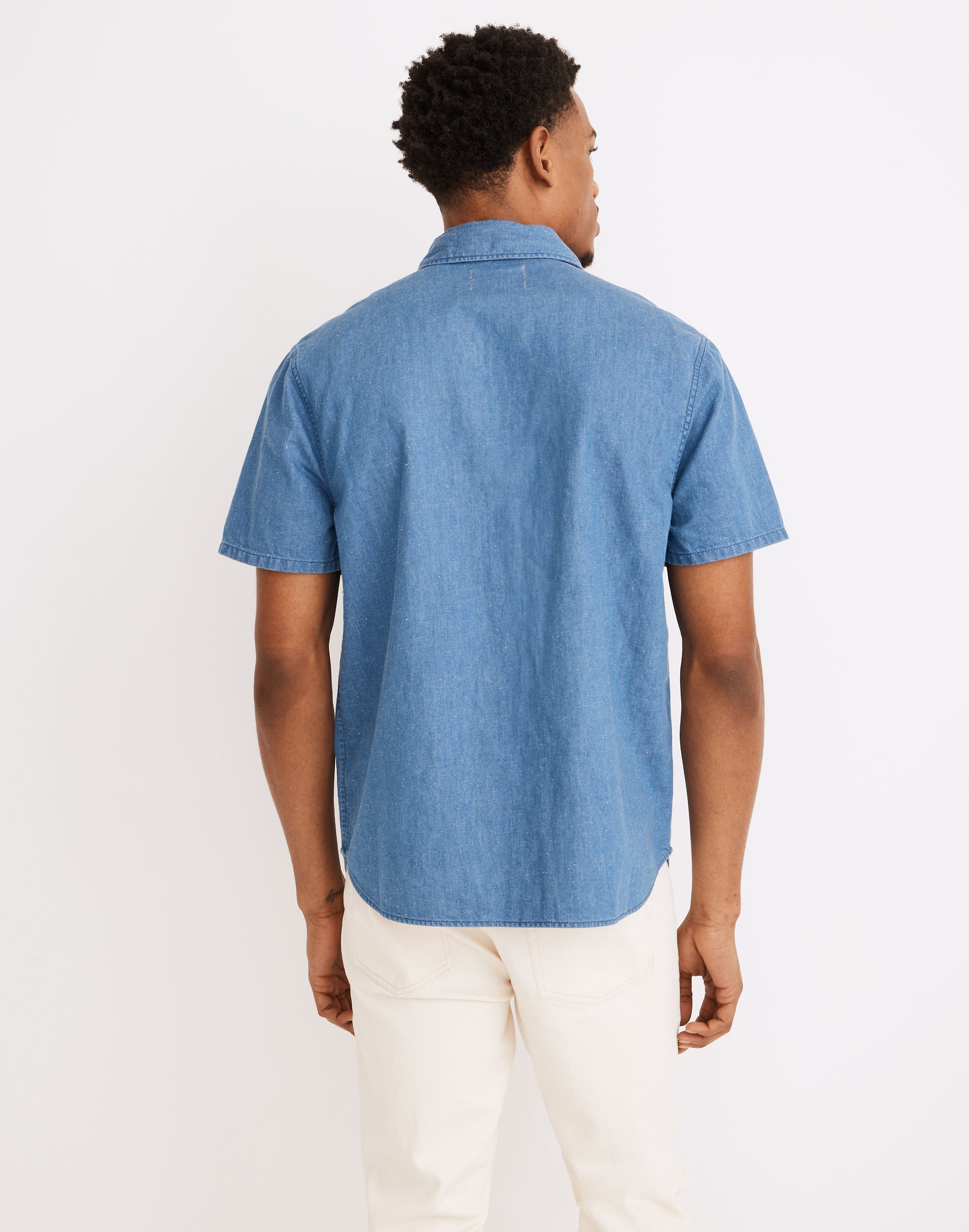 Denim Easy Short-Sleeve Shirt