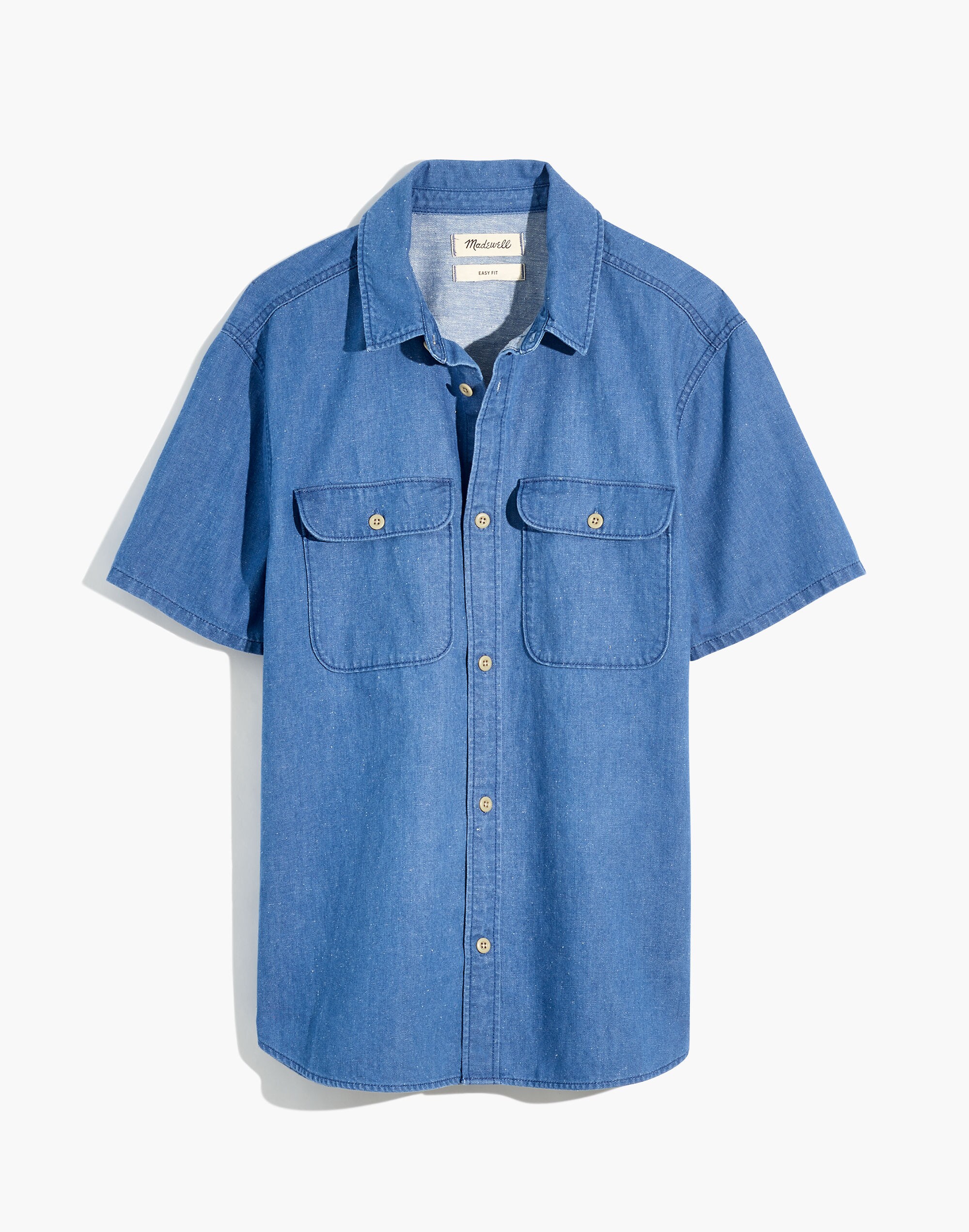 Denim Easy Short-Sleeve Shirt