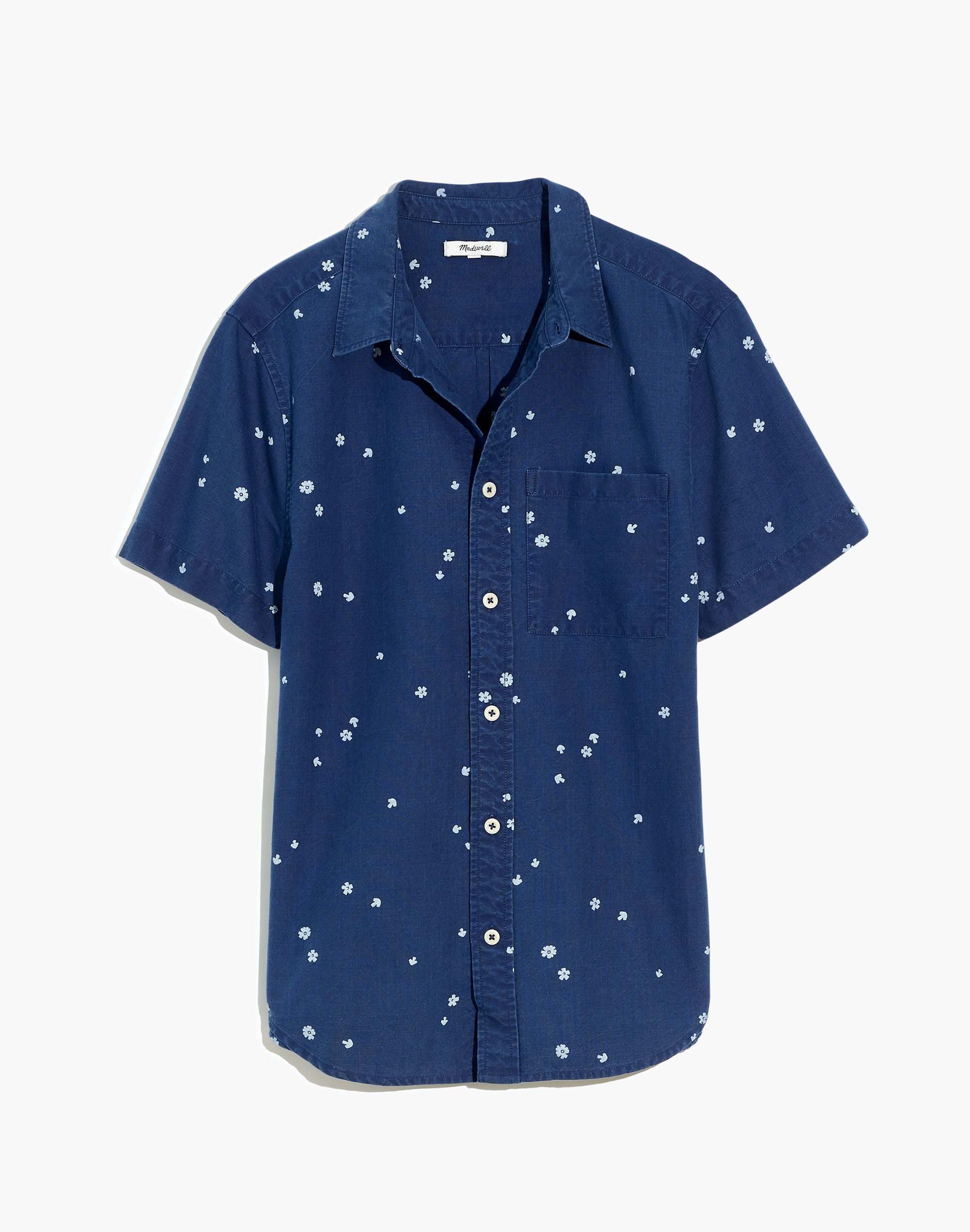 Perfect Short-Sleeve Shirt in Indigo Mushroom Floral