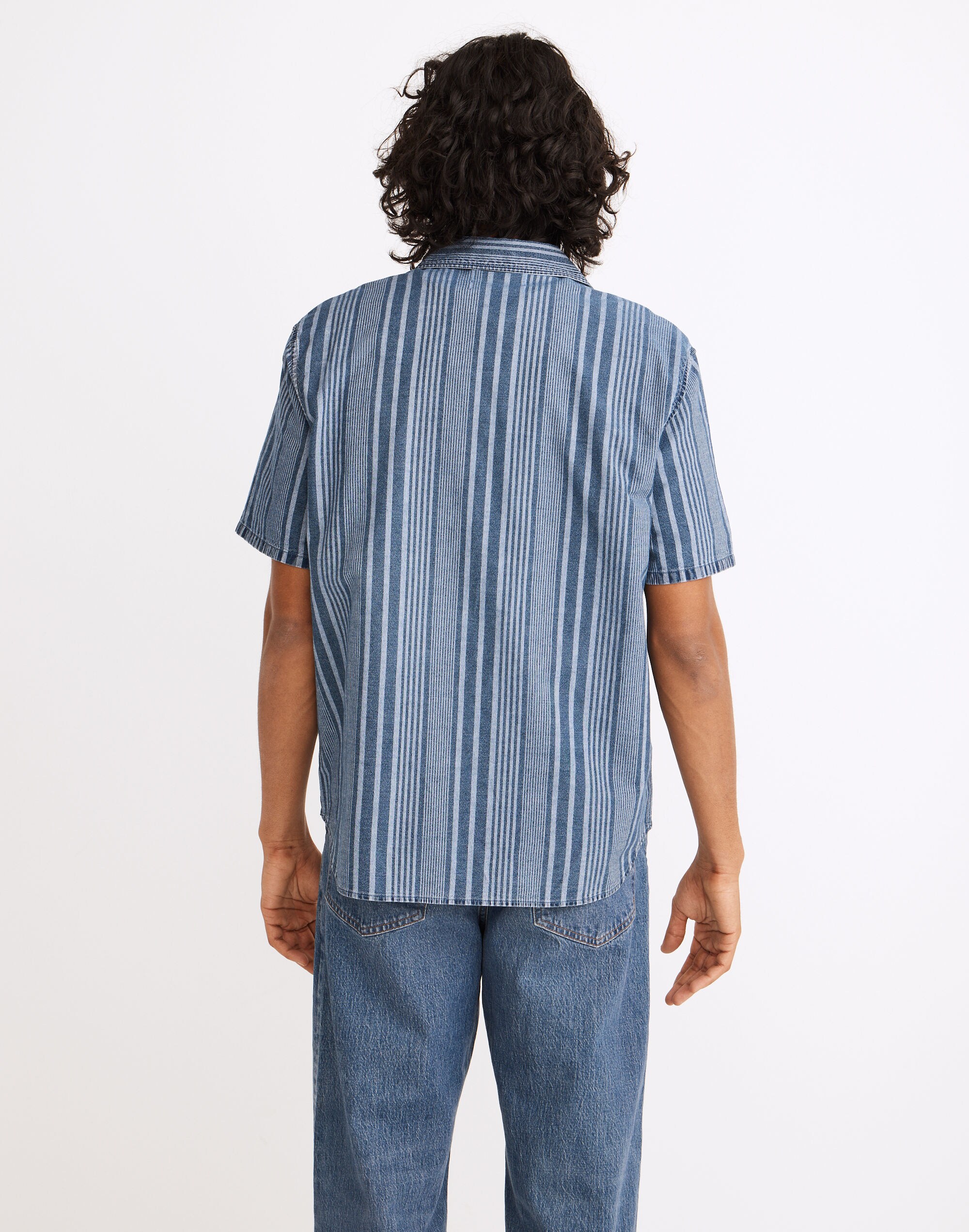 Easy Short-Sleeve Camp Shirt in Bosworth Stripe