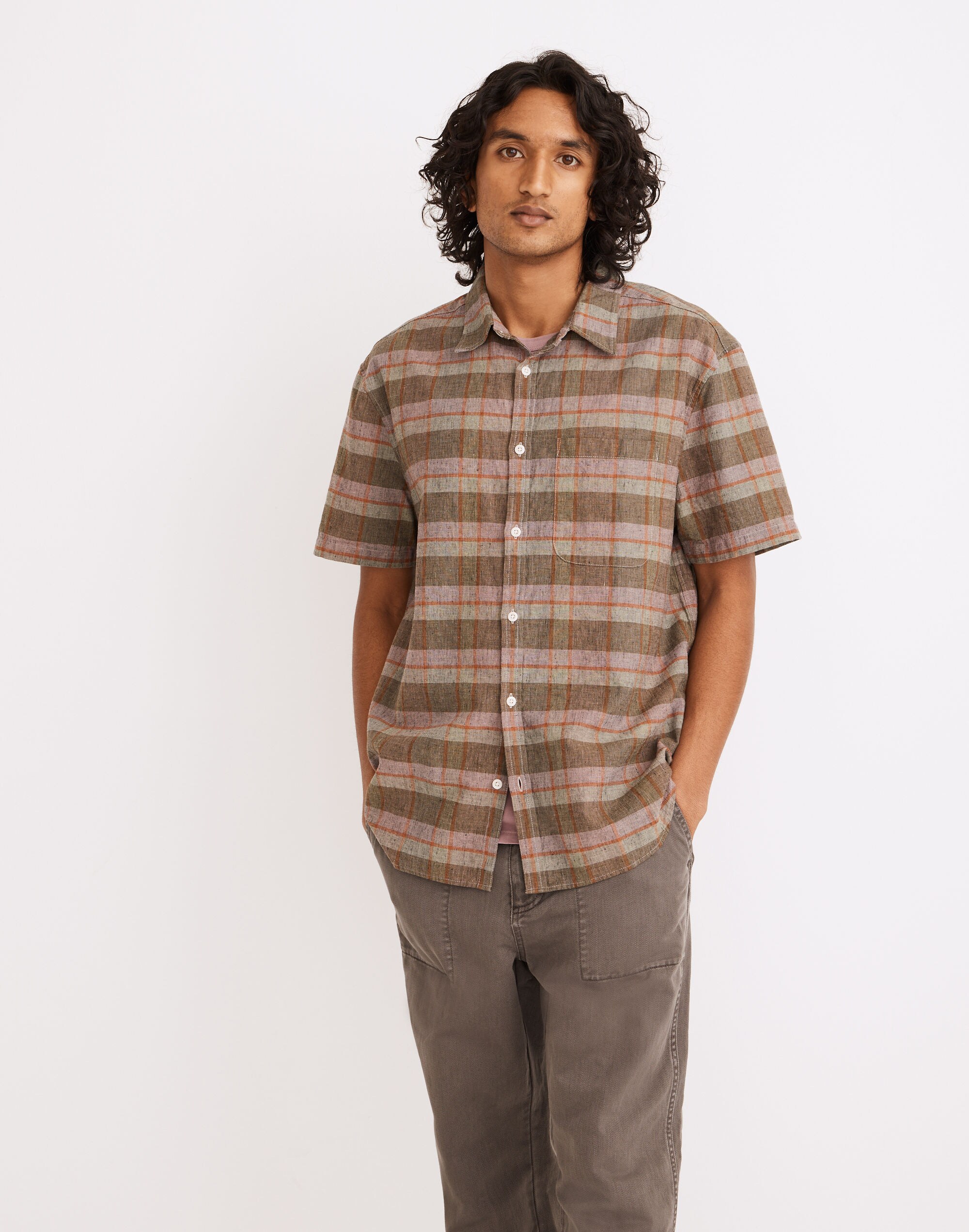 Hemp-Cotton Easy Short-Sleeve Shirt