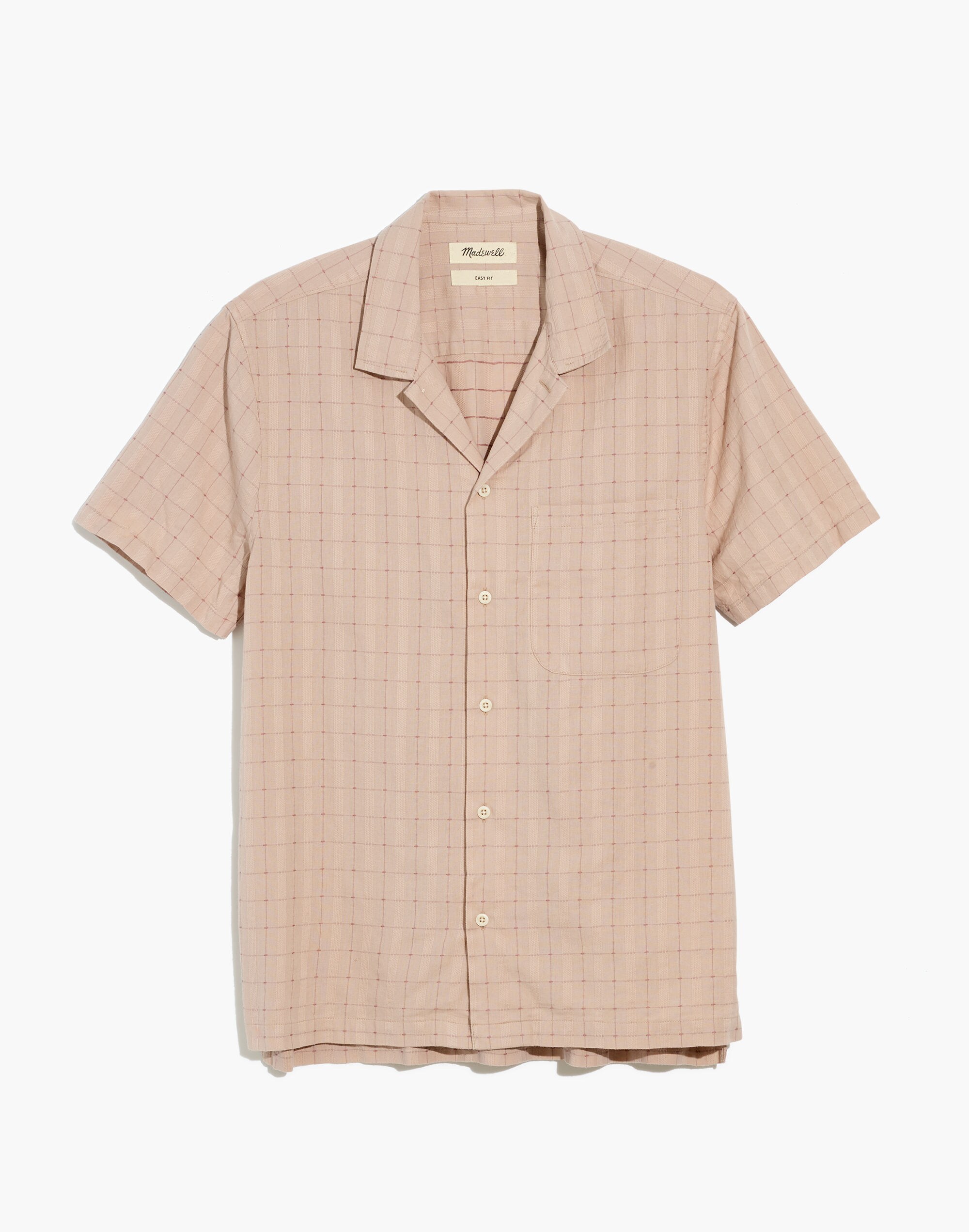 Easy Short-Sleeve Camp Shirt in Stitch Dobby