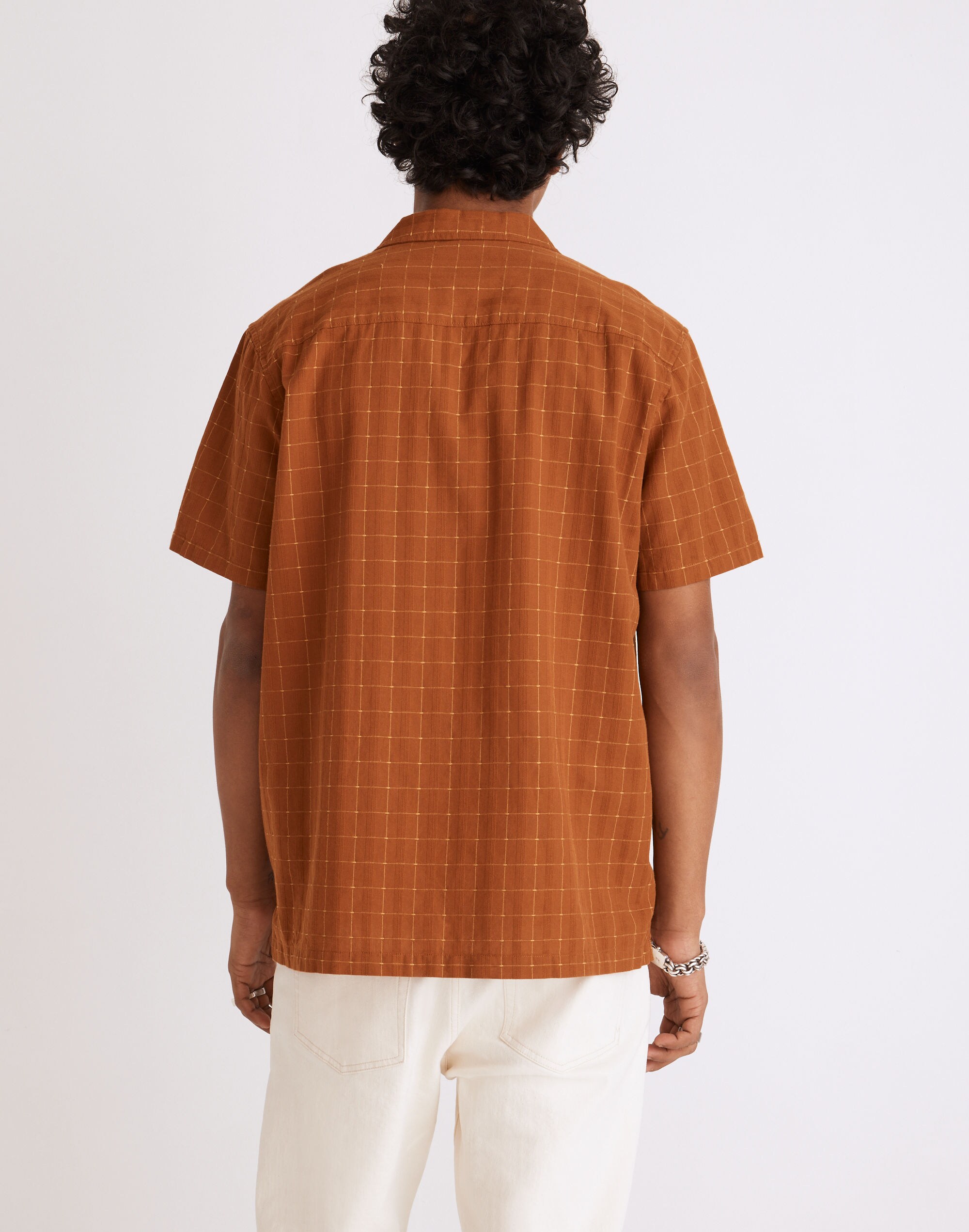 Easy Short-Sleeve Camp Shirt in Stitch Dobby