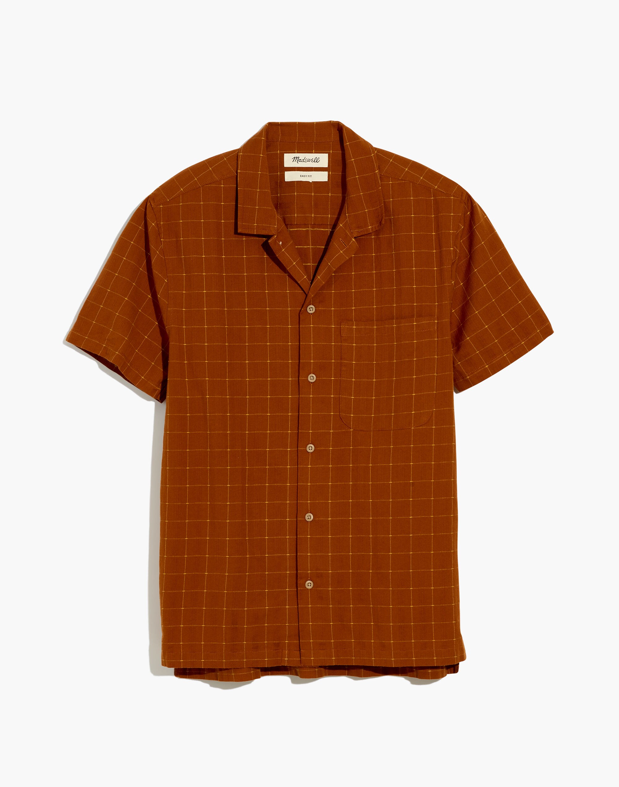 Easy Short-Sleeve Camp Shirt in Stitch Dobby